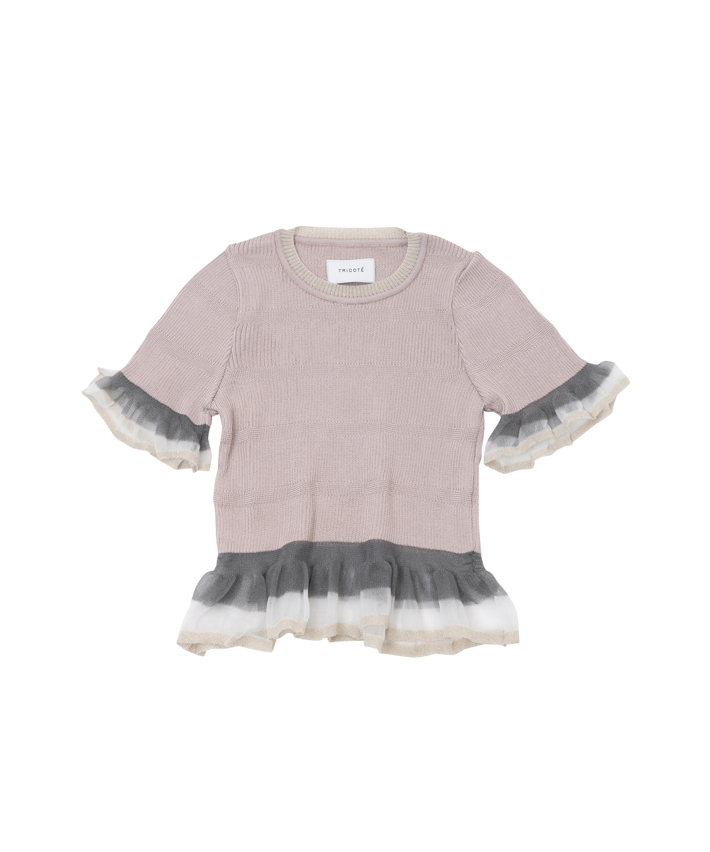 RIB FRILL KNIT WEAR