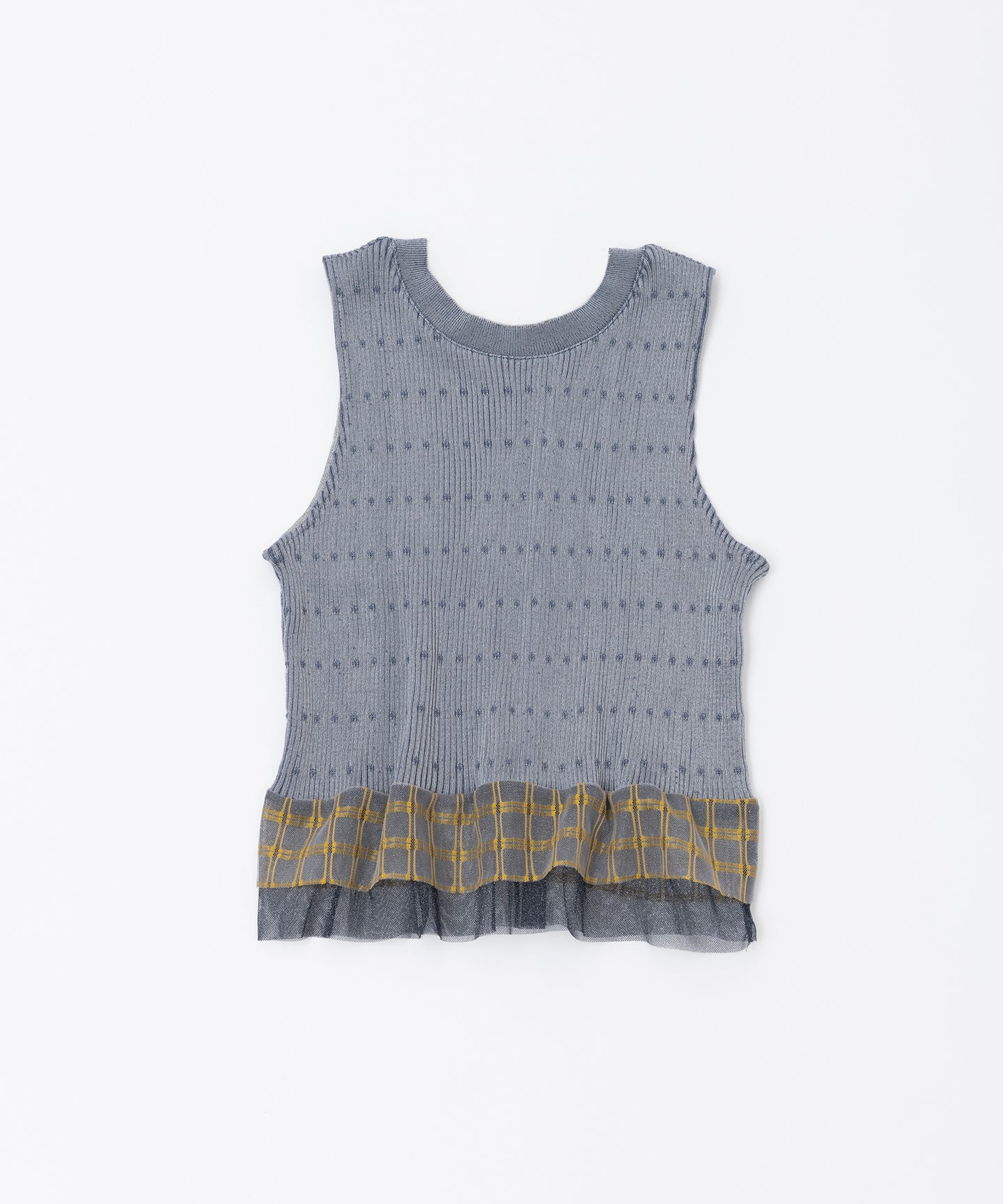 RIB SLEEVELESS KNIT TOPS