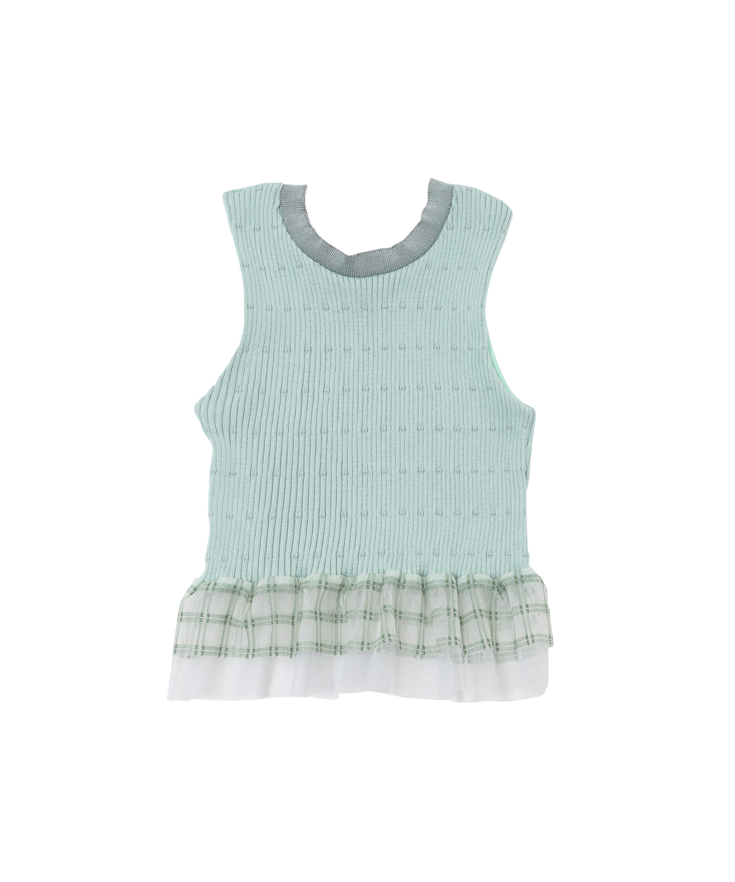 RIB SLEEVELESS KNIT TOPS