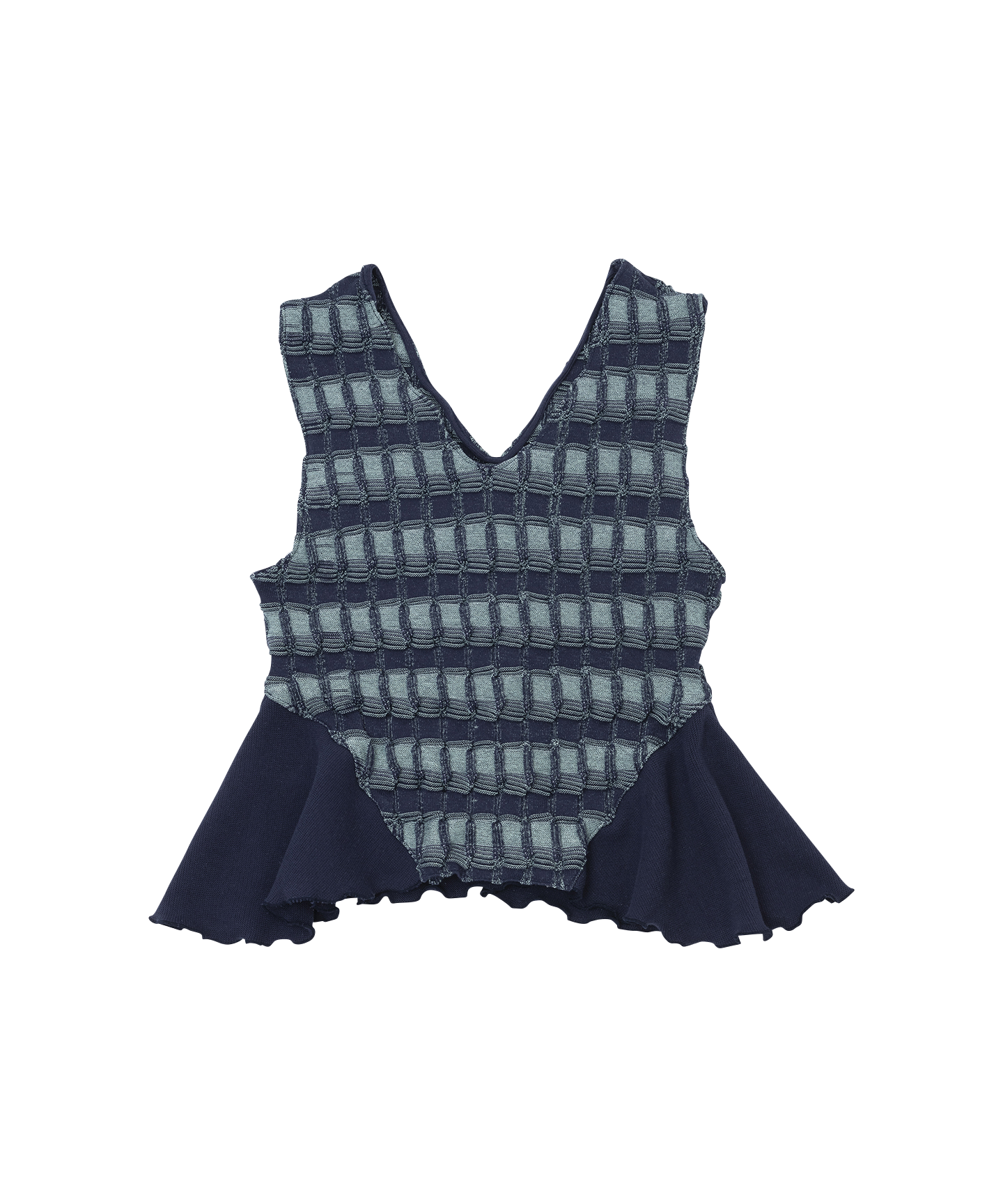 BUMPY CHECK KNIT TOPS