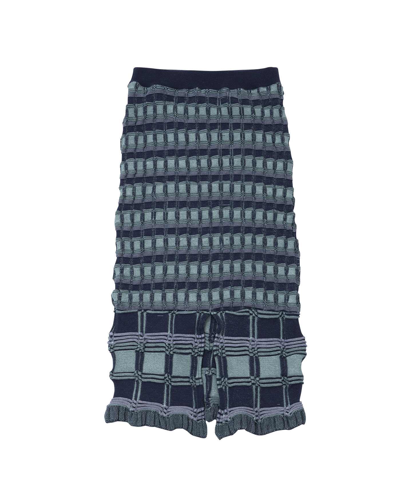 BUMPY CHECK KNIT SKIRT