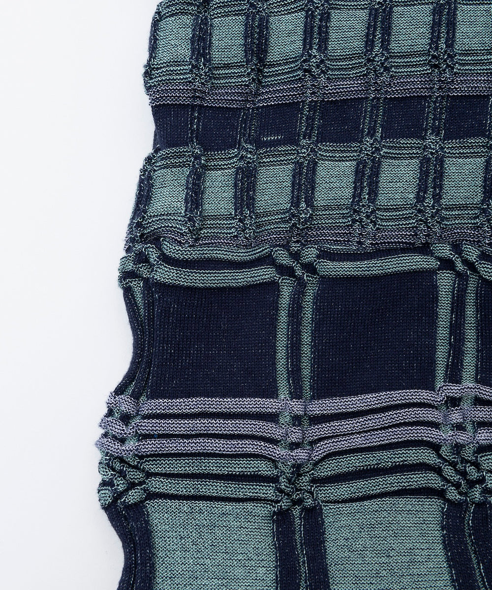 BUMPY CHECK KNIT SKIRT