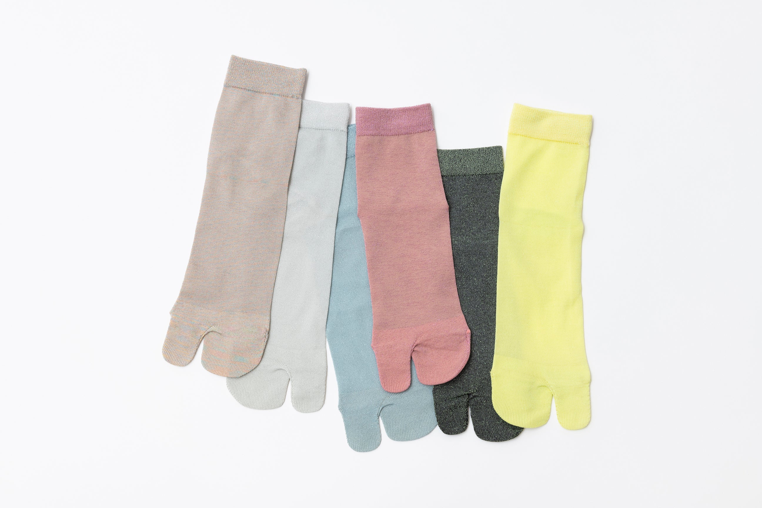 SHEER COLOUR LAME TABI SOCKS