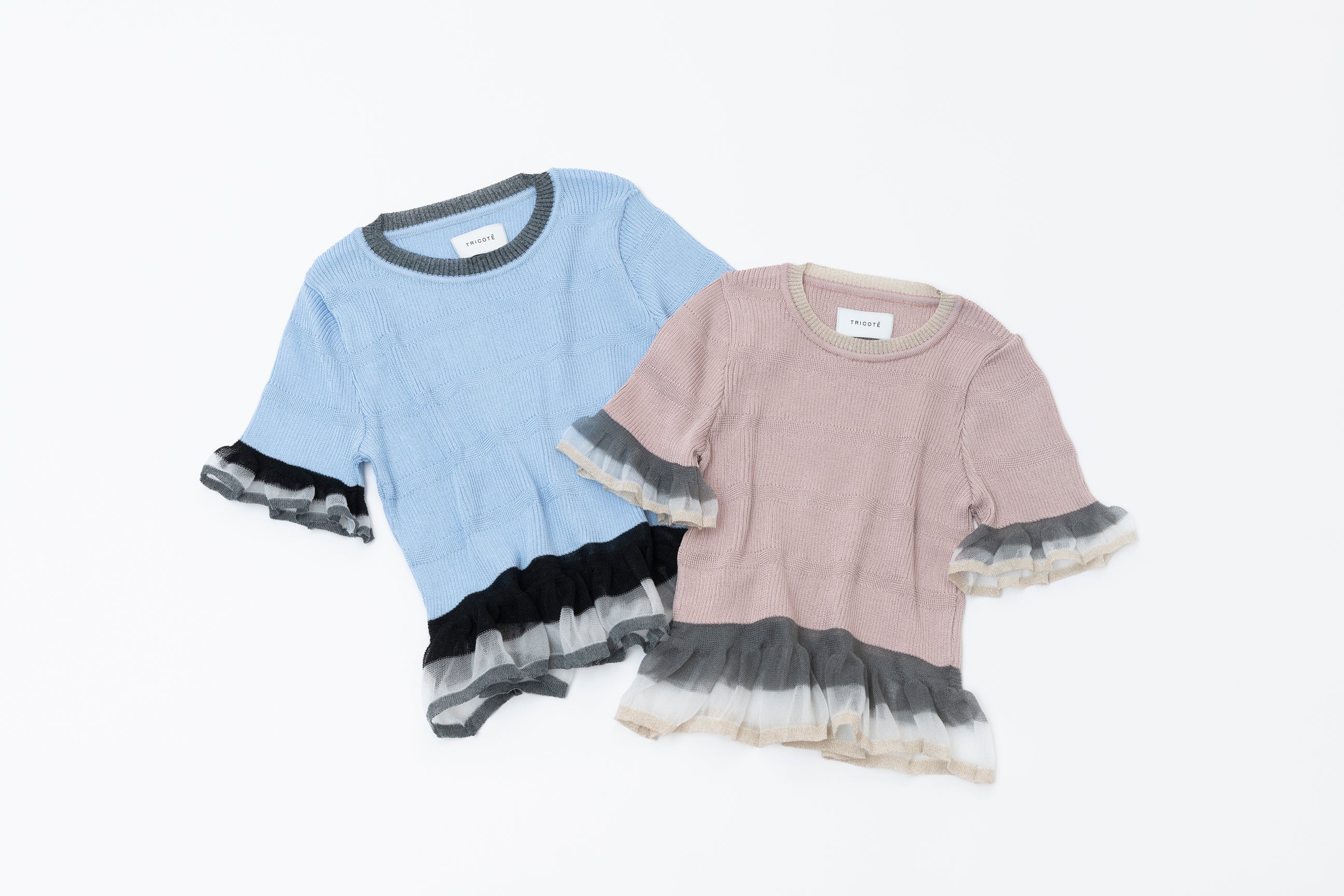 RIB FRILL KNIT WEAR