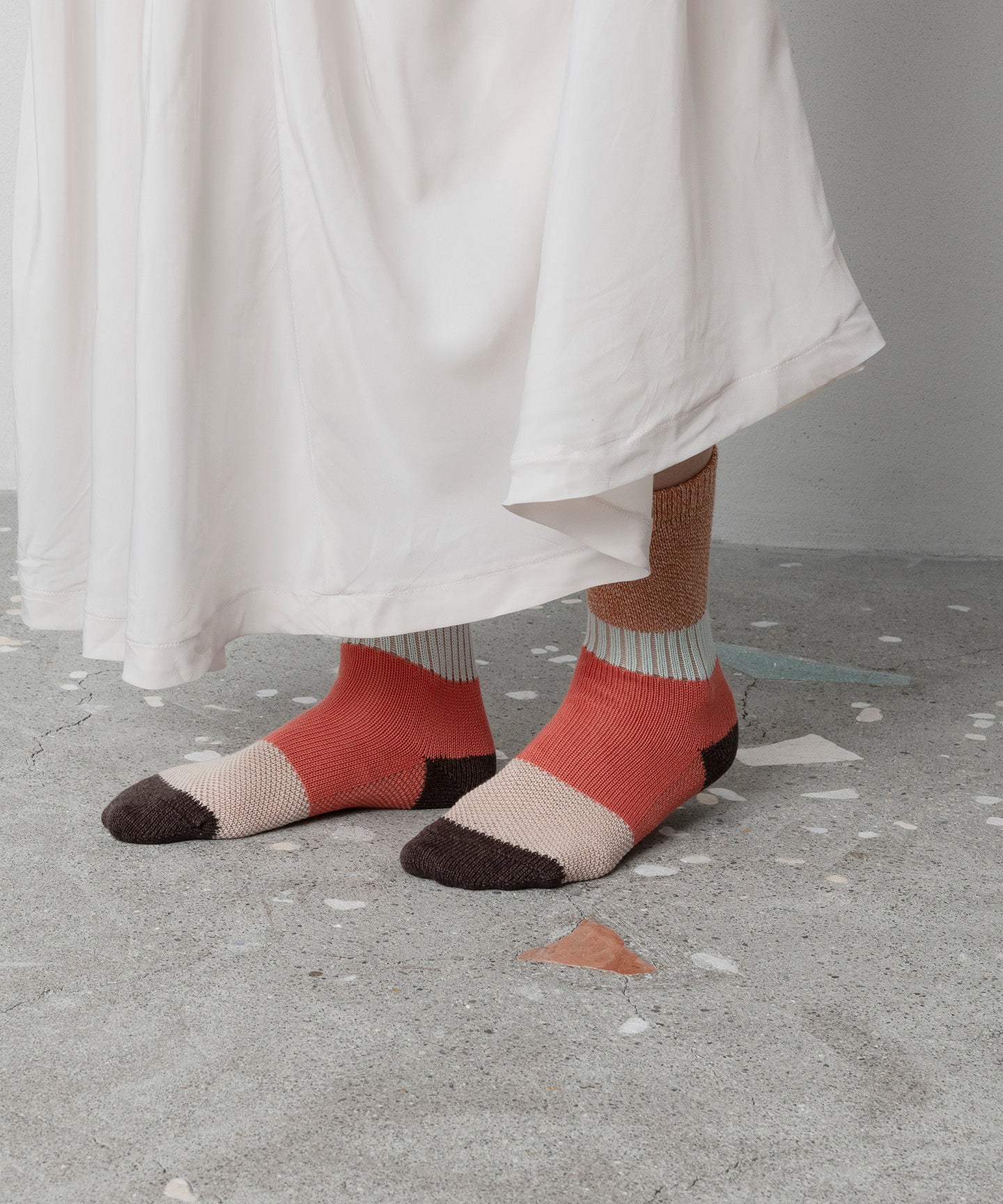 MESH MELANGE STRIPE SOCKS