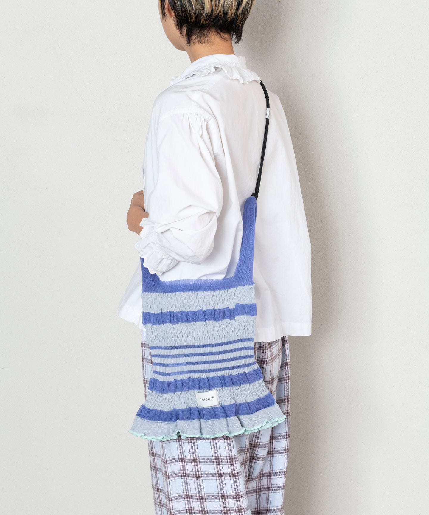 MACRAME HANDLE SHEER SHOULDER BAG