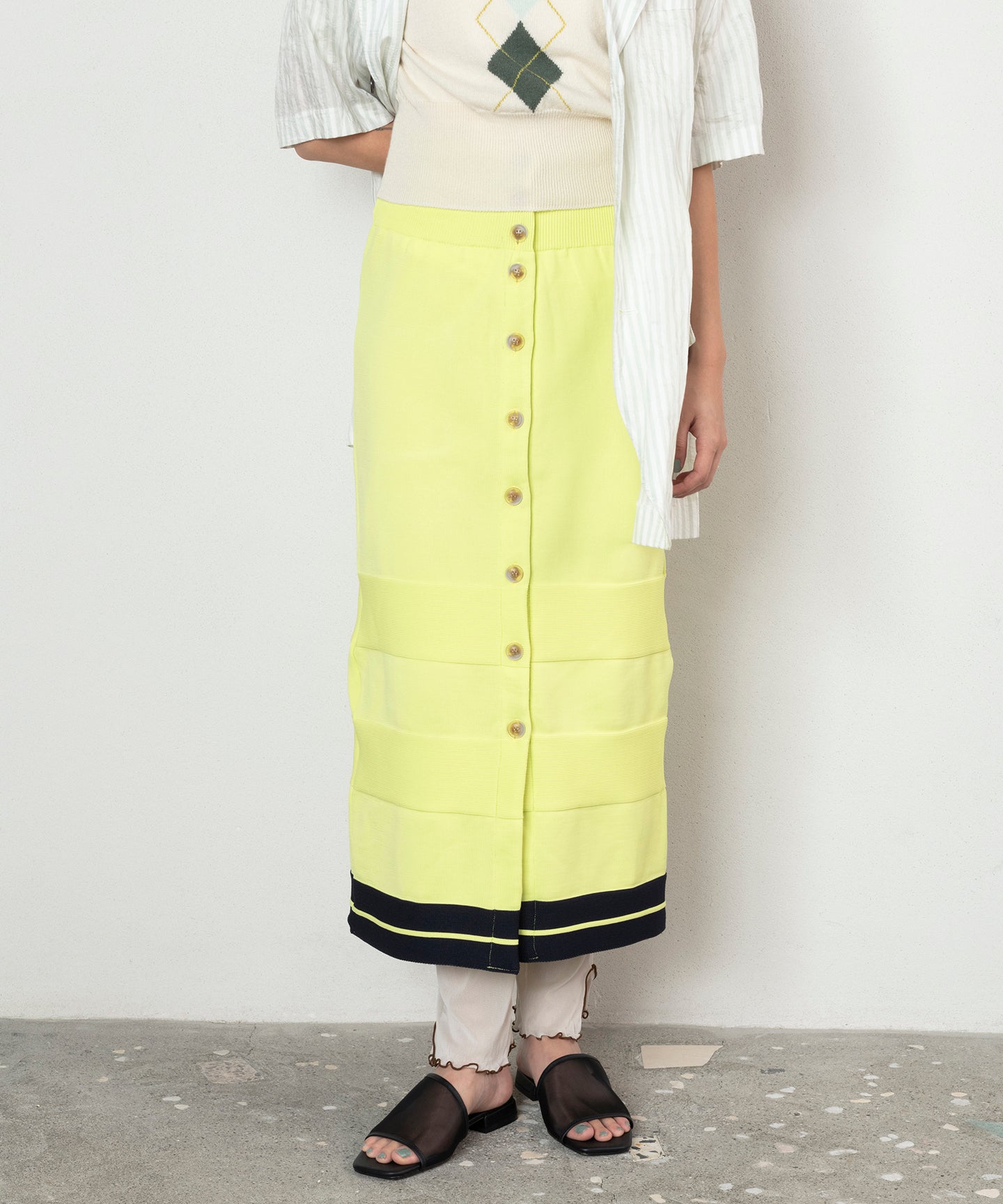 BICOLOR KNIT SKIRT