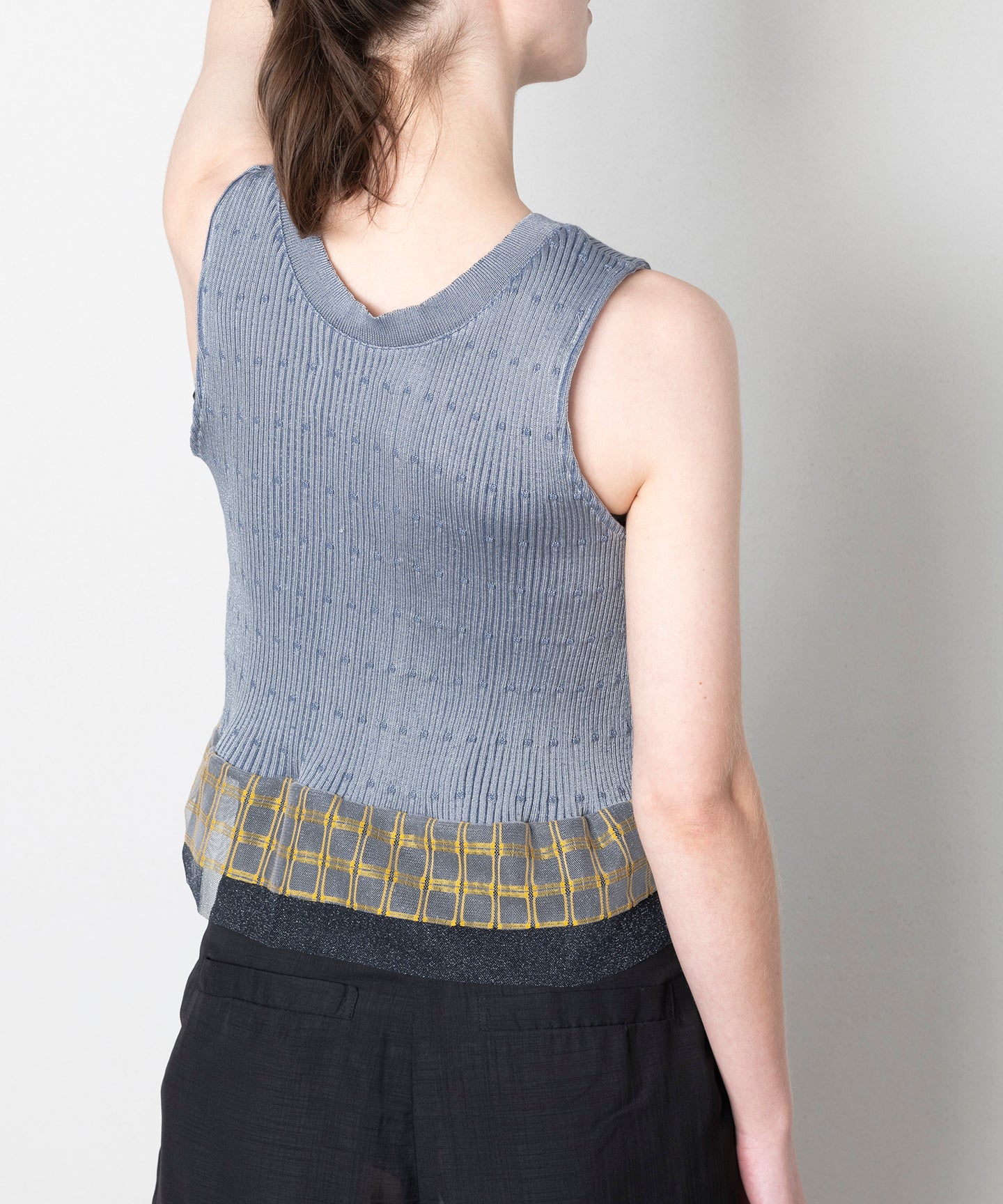 RIB SLEEVELESS KNIT TOPS
