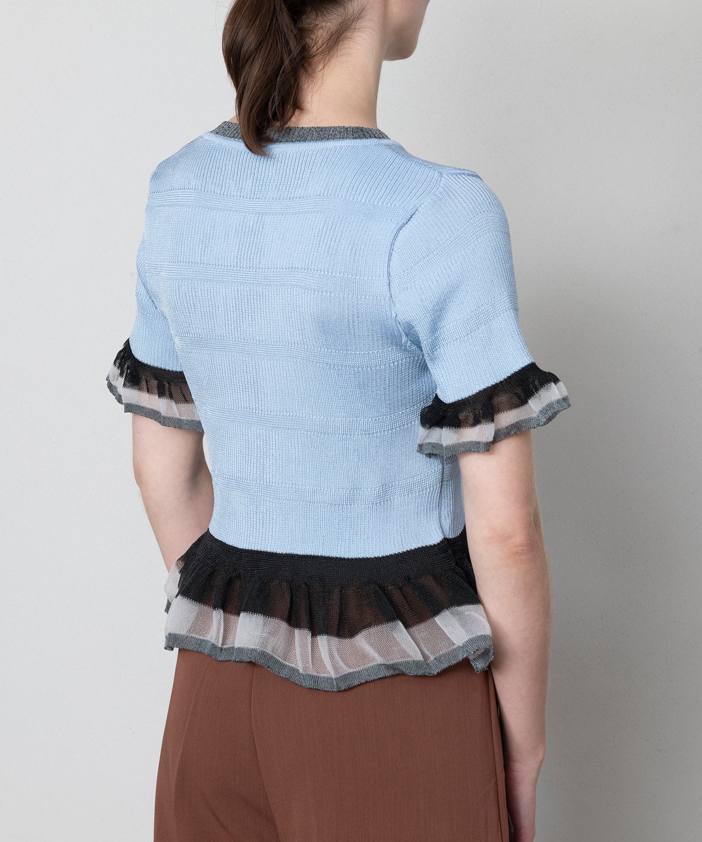 RIB FRILL KNIT WEAR