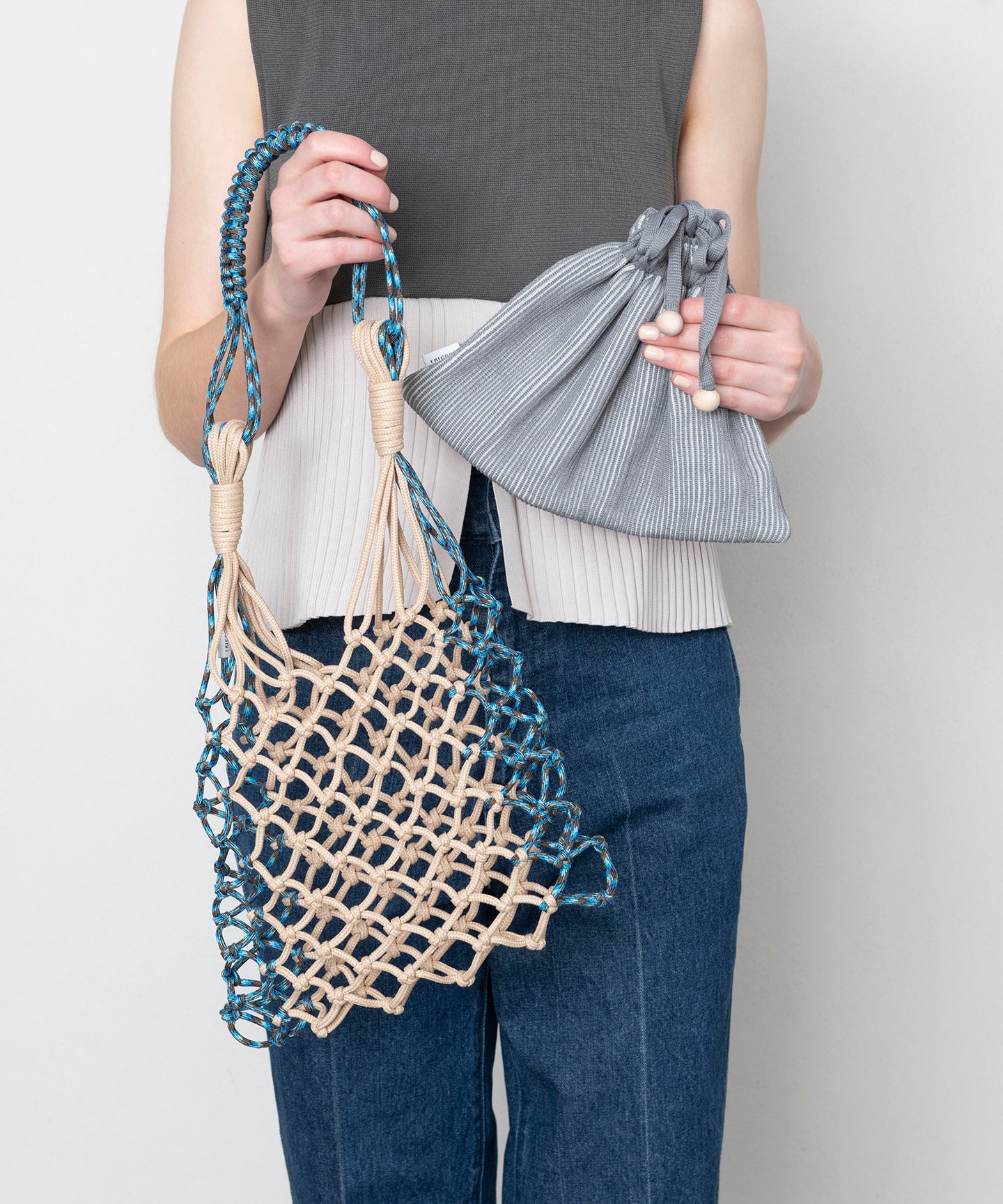 MACRAME TOTE BAG with pouch
