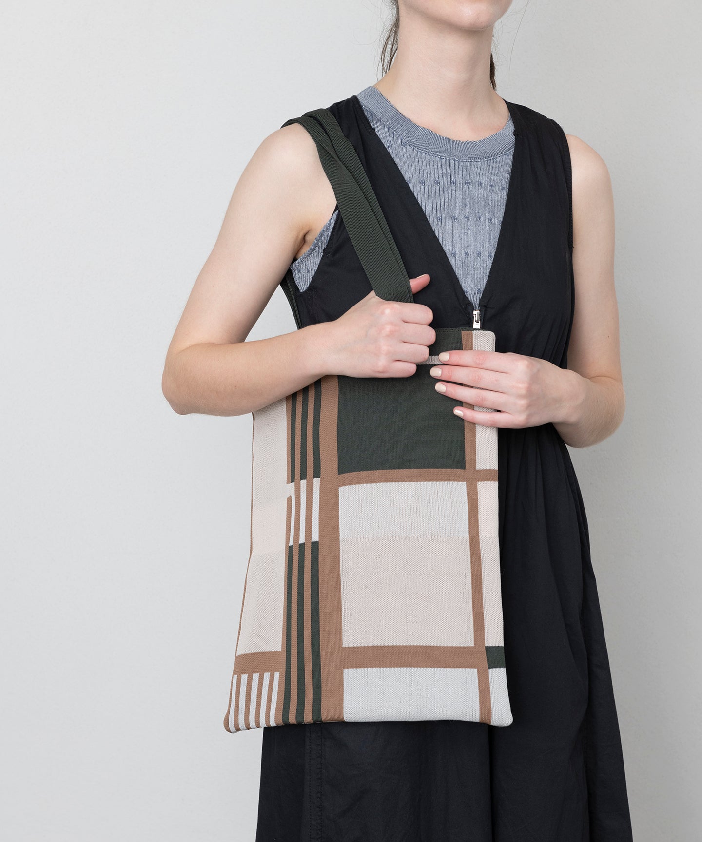 BLOCK CHECK TOTE BAG