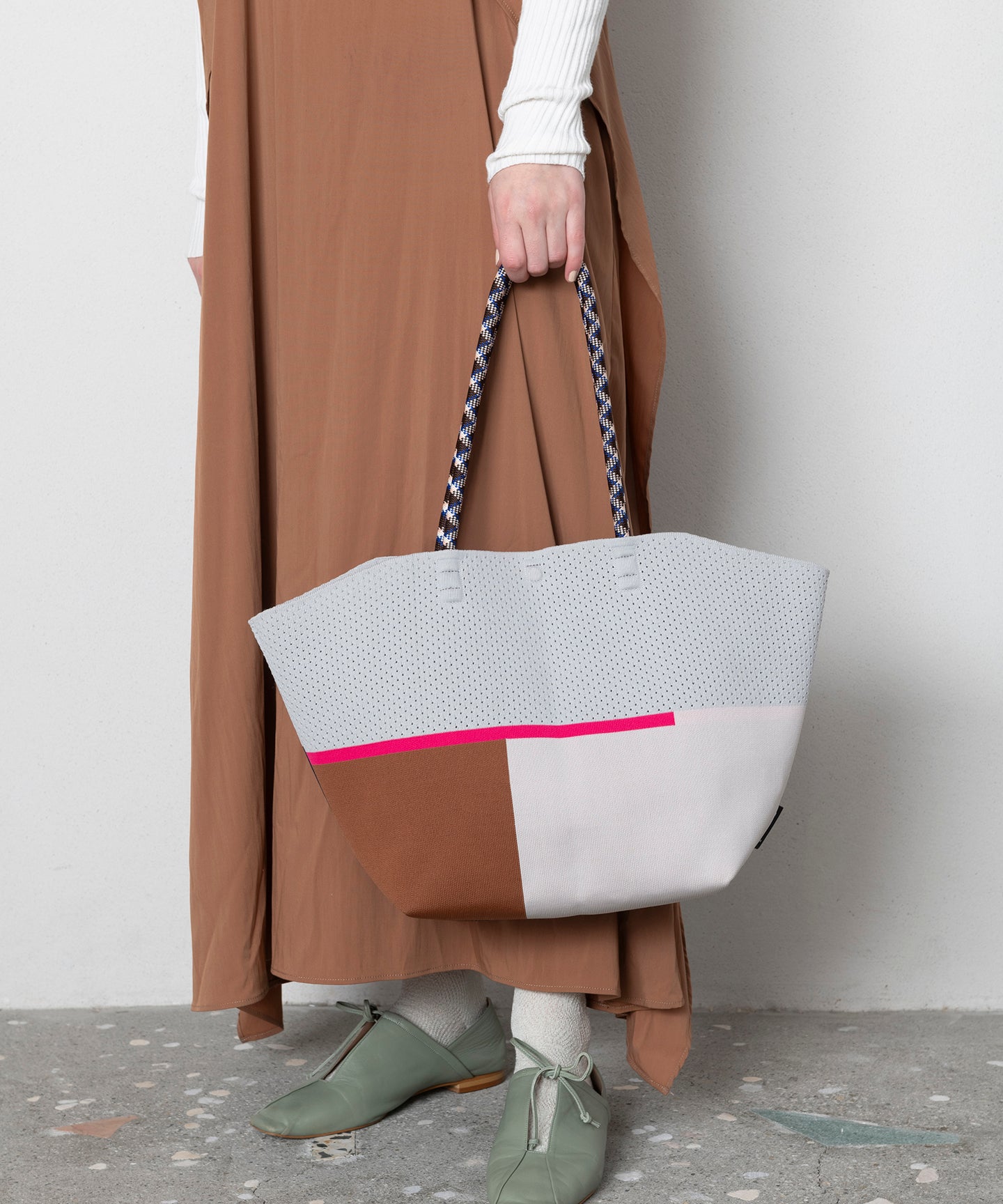 HALF MESH KNIT BAG