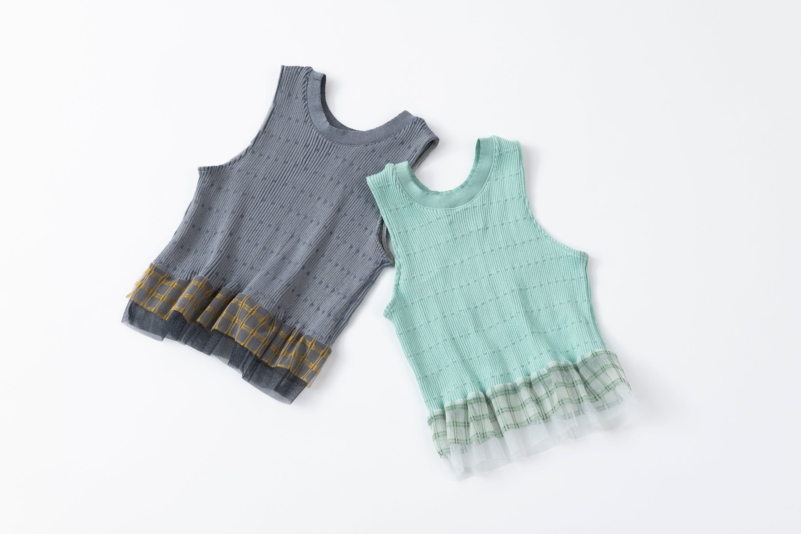 RIB SLEEVELESS KNIT TOPS