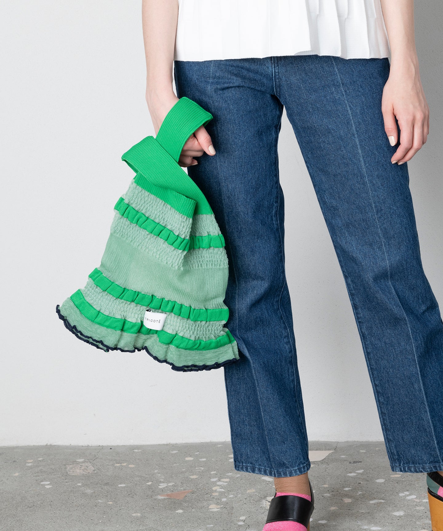 SHEER RIB KNIT BAG