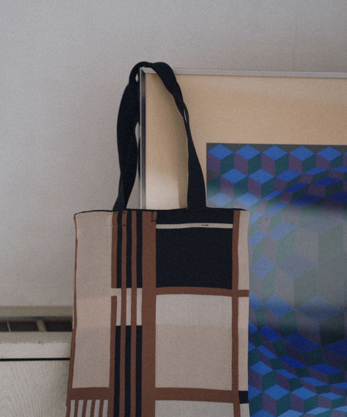 BLOCK CHECK TOTE BAG