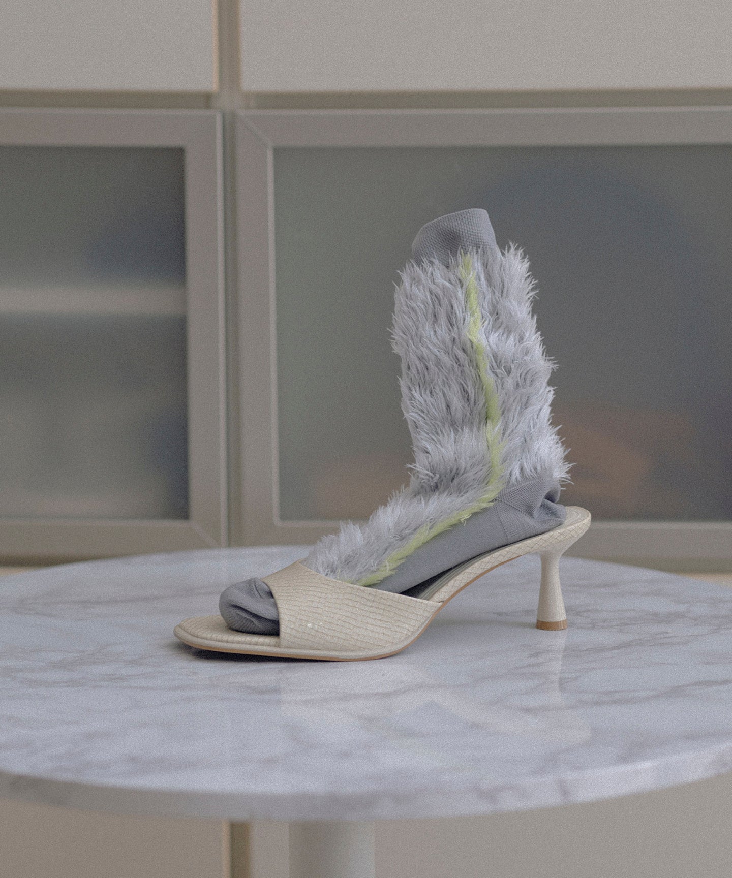 SIDE LINE FAKE FUR SOCKS