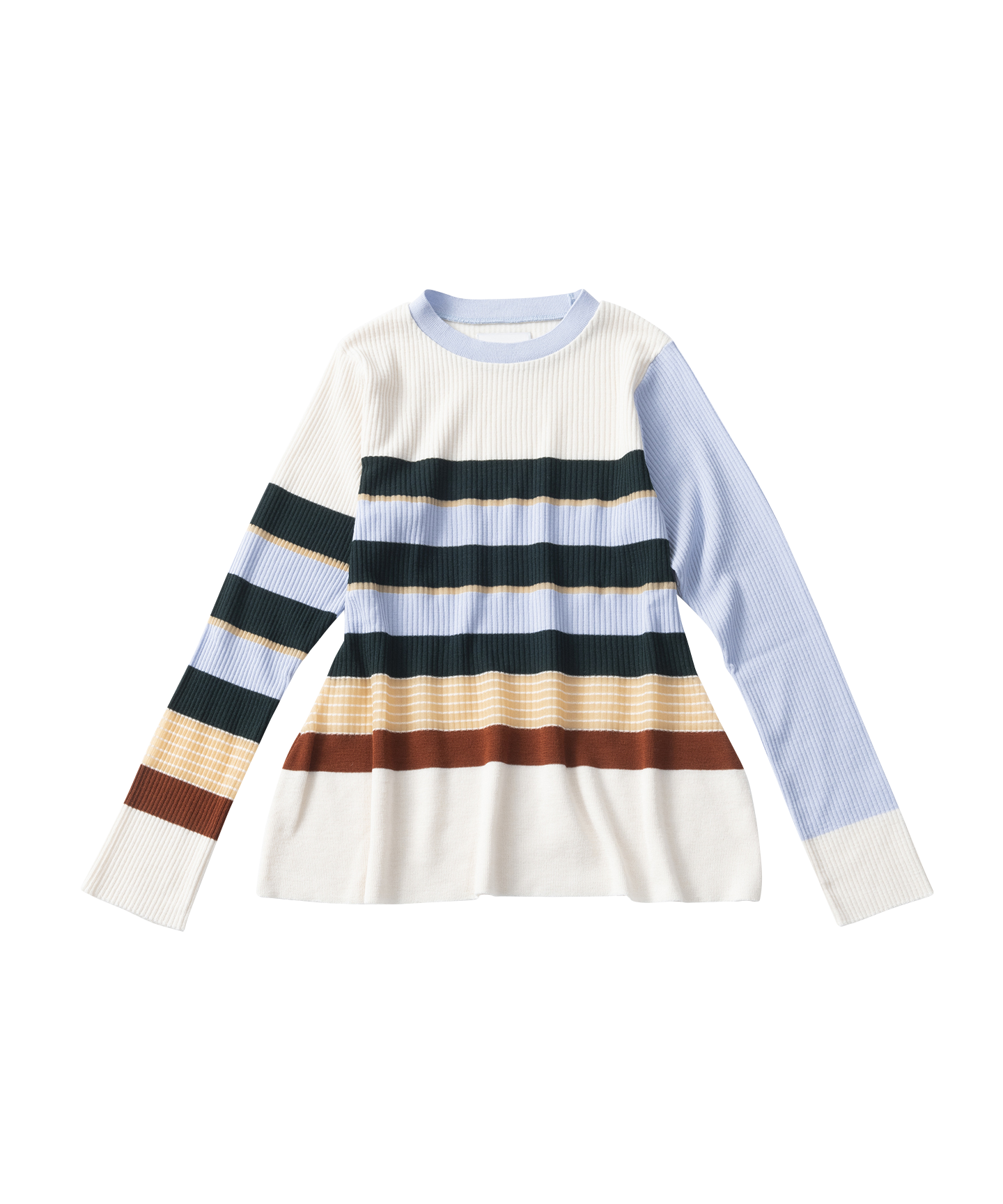 STRIPED RIB KNIT SWEATER