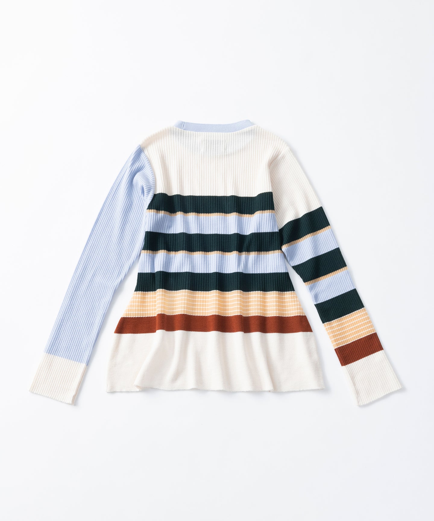 STRIPED RIB KNIT SWEATER