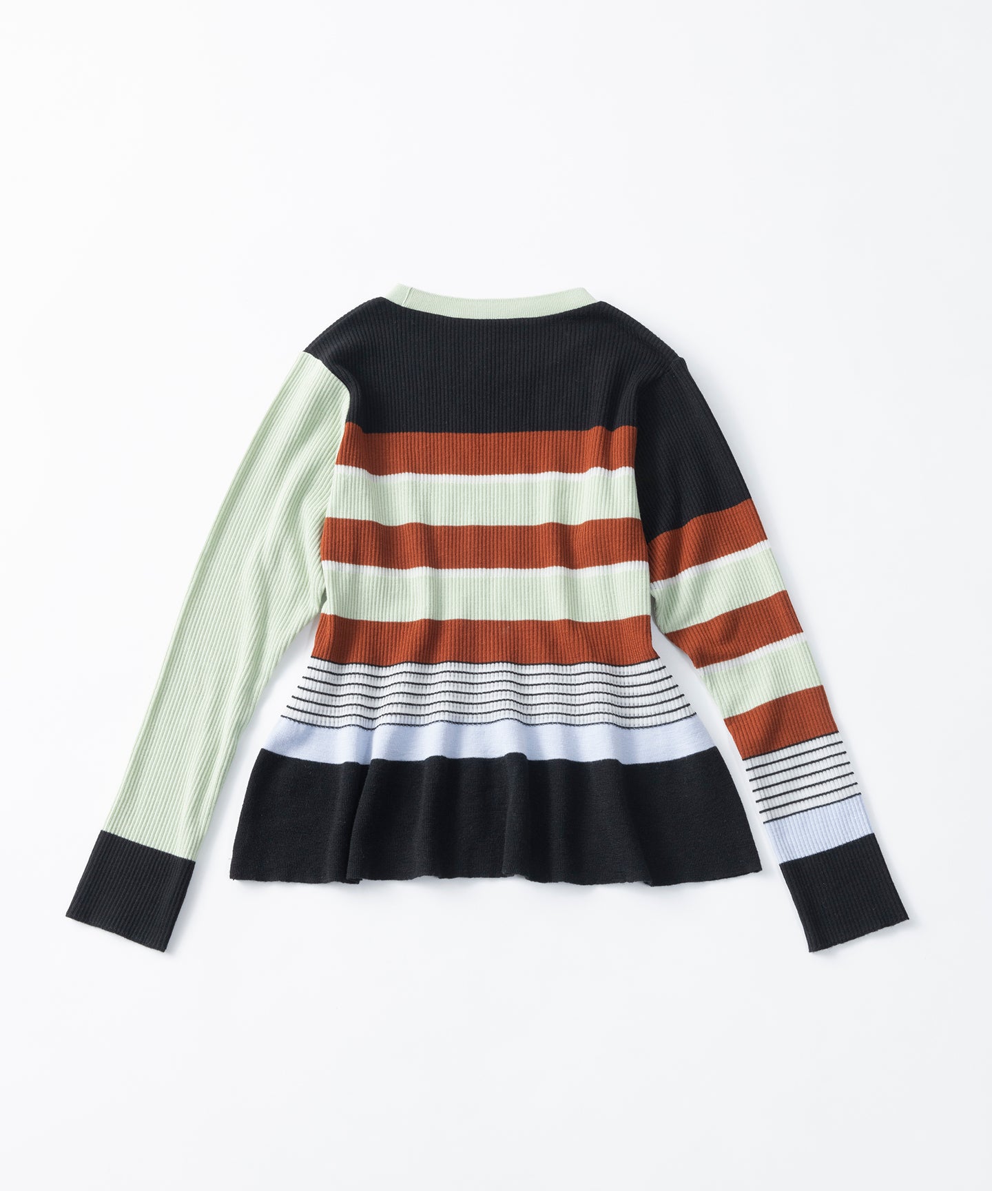 STRIPED RIB KNIT SWEATER