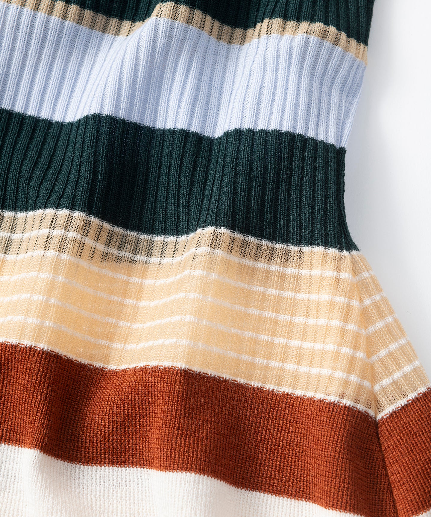 STRIPED RIB KNIT SWEATER