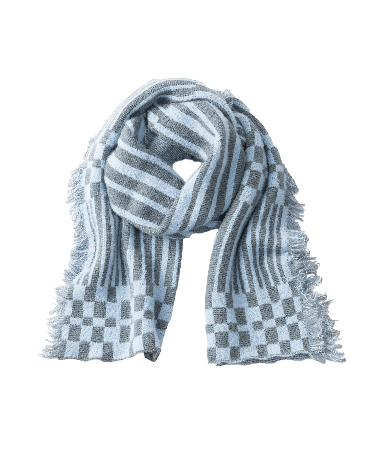 PLAID STRIPE SCARF