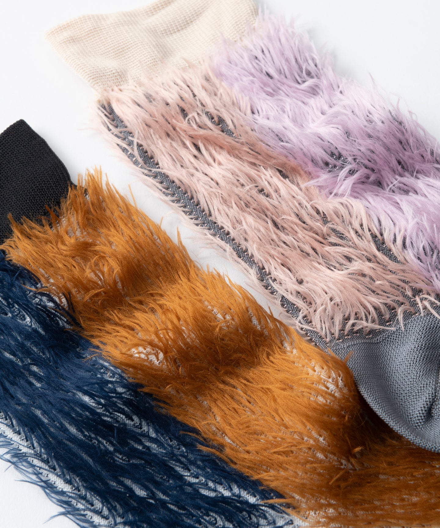 BICOLOR FUR SOCKS