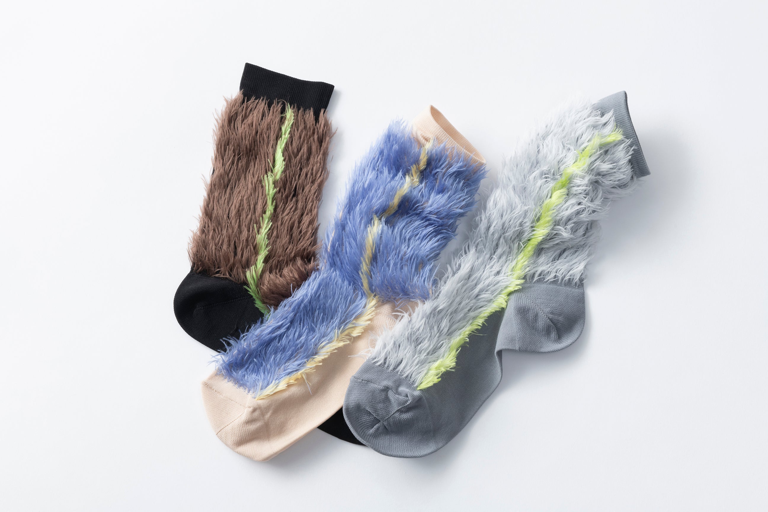 SIDE LINE FAKE FUR SOCKS