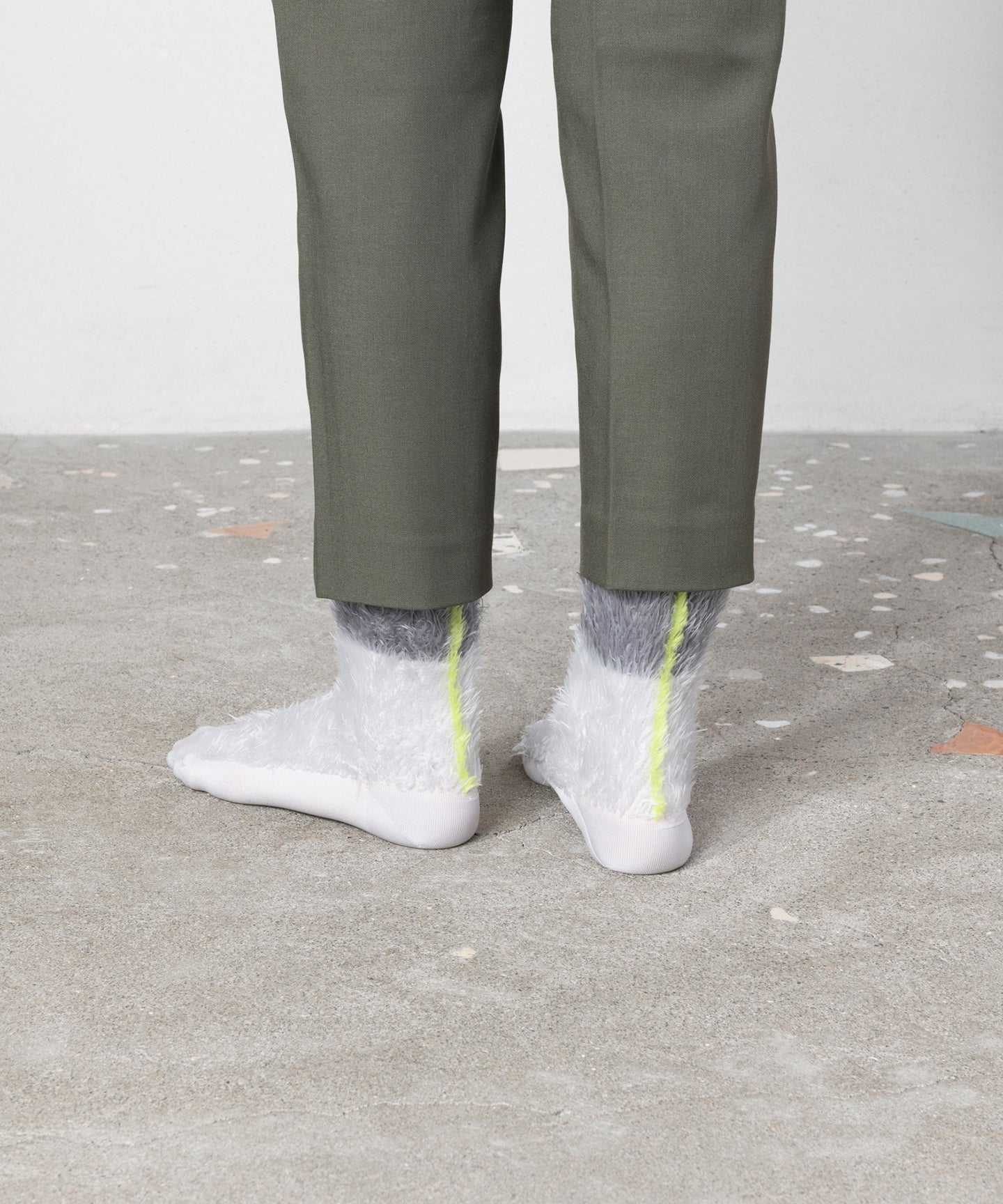 STRIPED FAUX FUR SOCKS