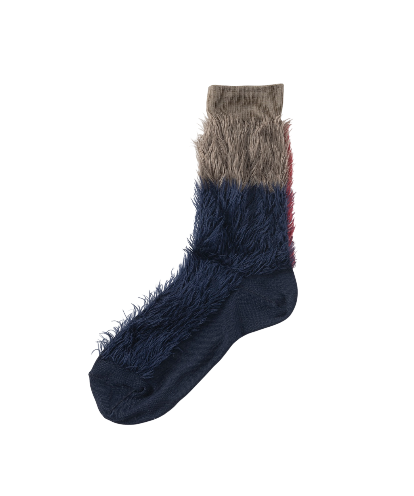 STRIPED FAUX FUR SOCKS