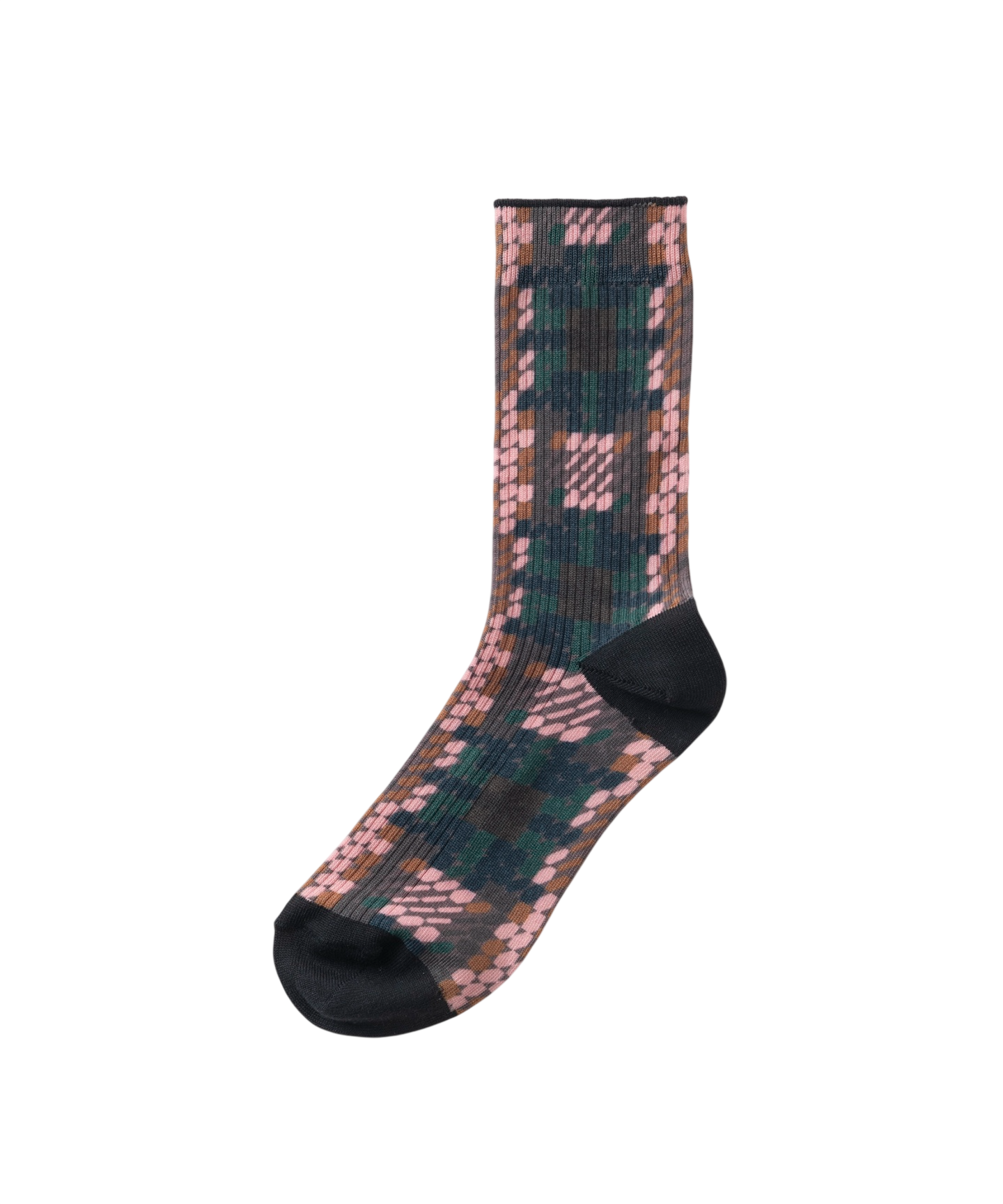 BLURRED CHECK PRINT SOCKS