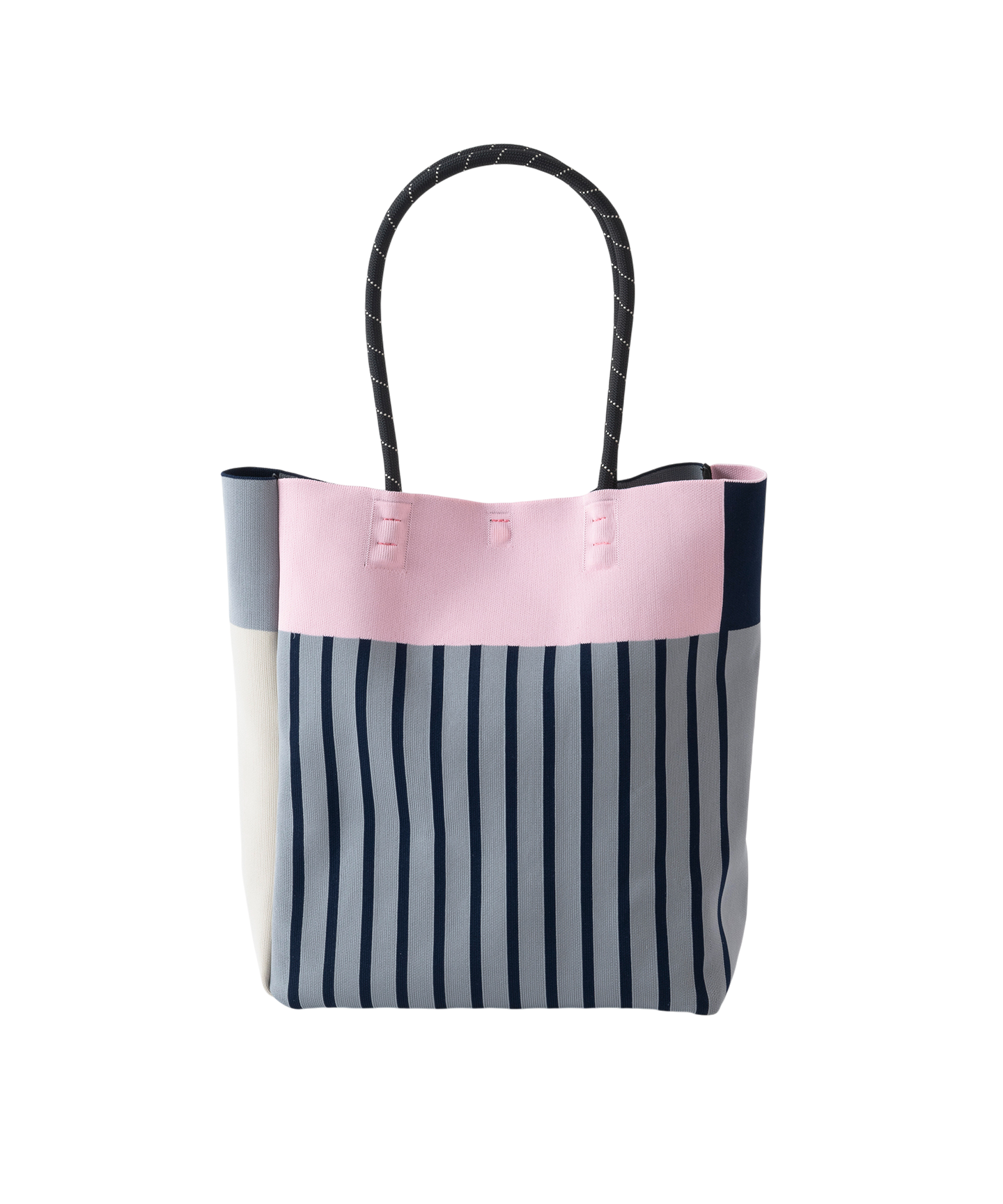 STRIPED KNIT TOTE BAG