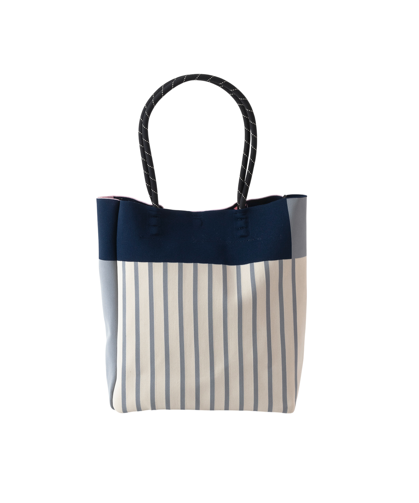 STRIPED KNIT TOTE BAG