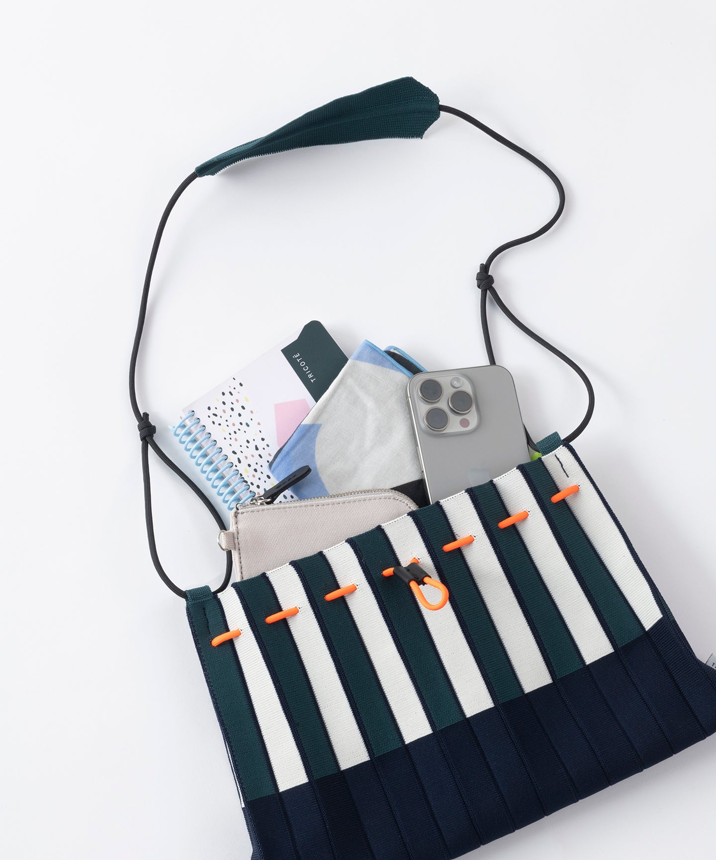 STRIPED PLEATS MINI BAG