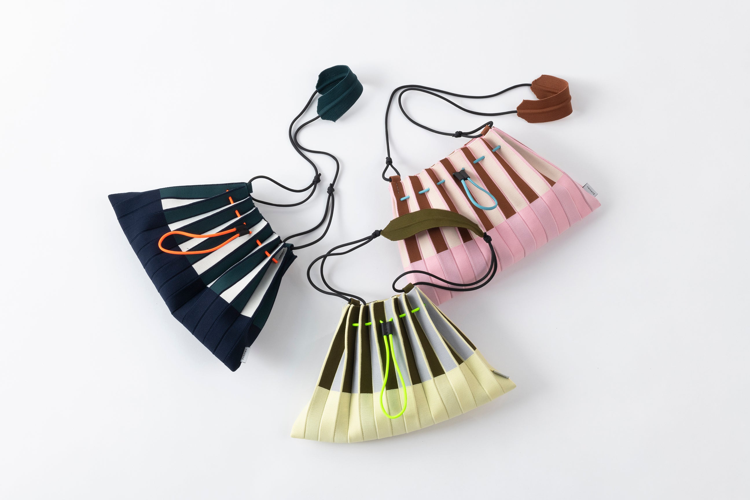 STRIPED PLEATS MINI BAG