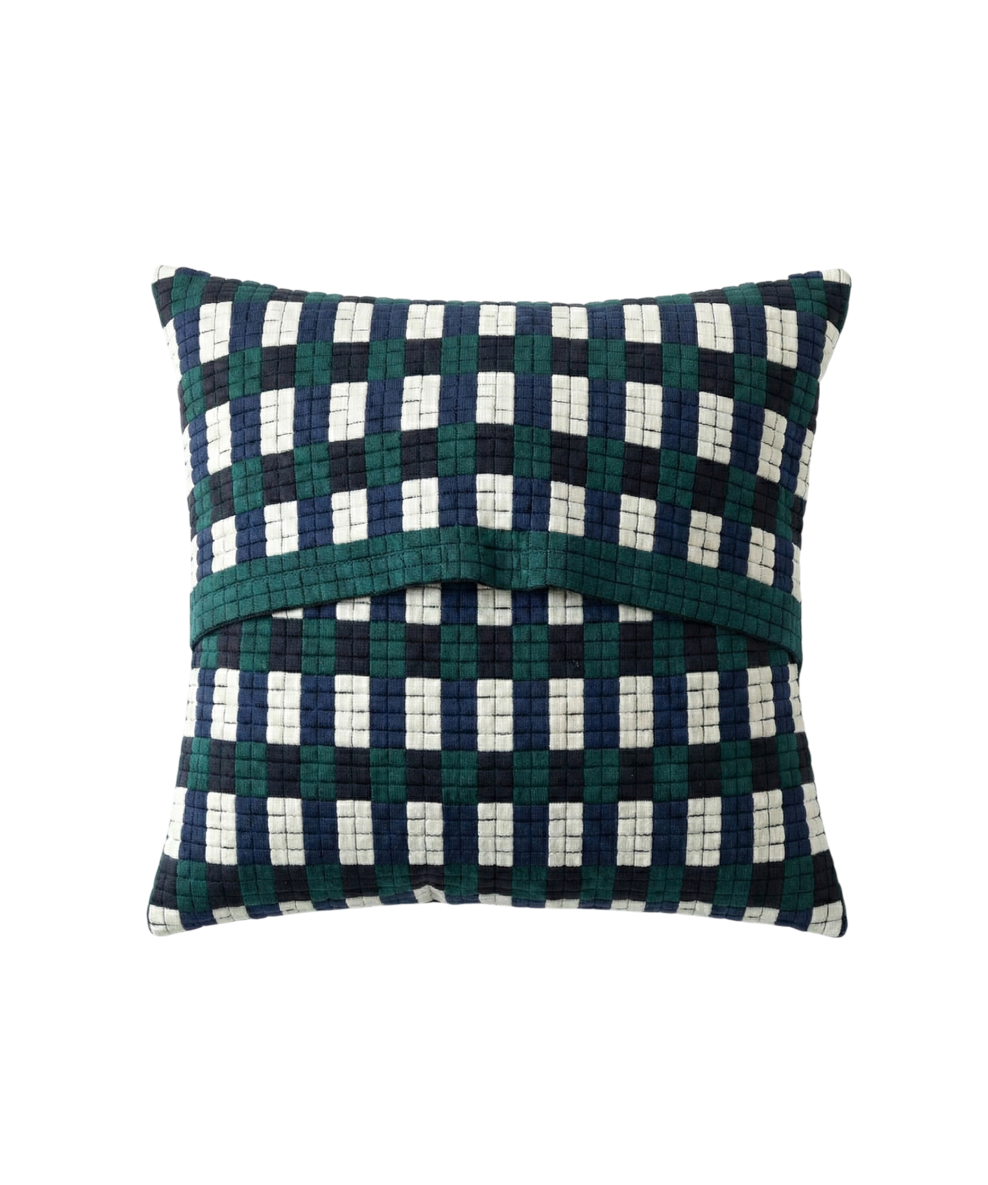 CHECKED PIXEL KNIT CUSHION COVER