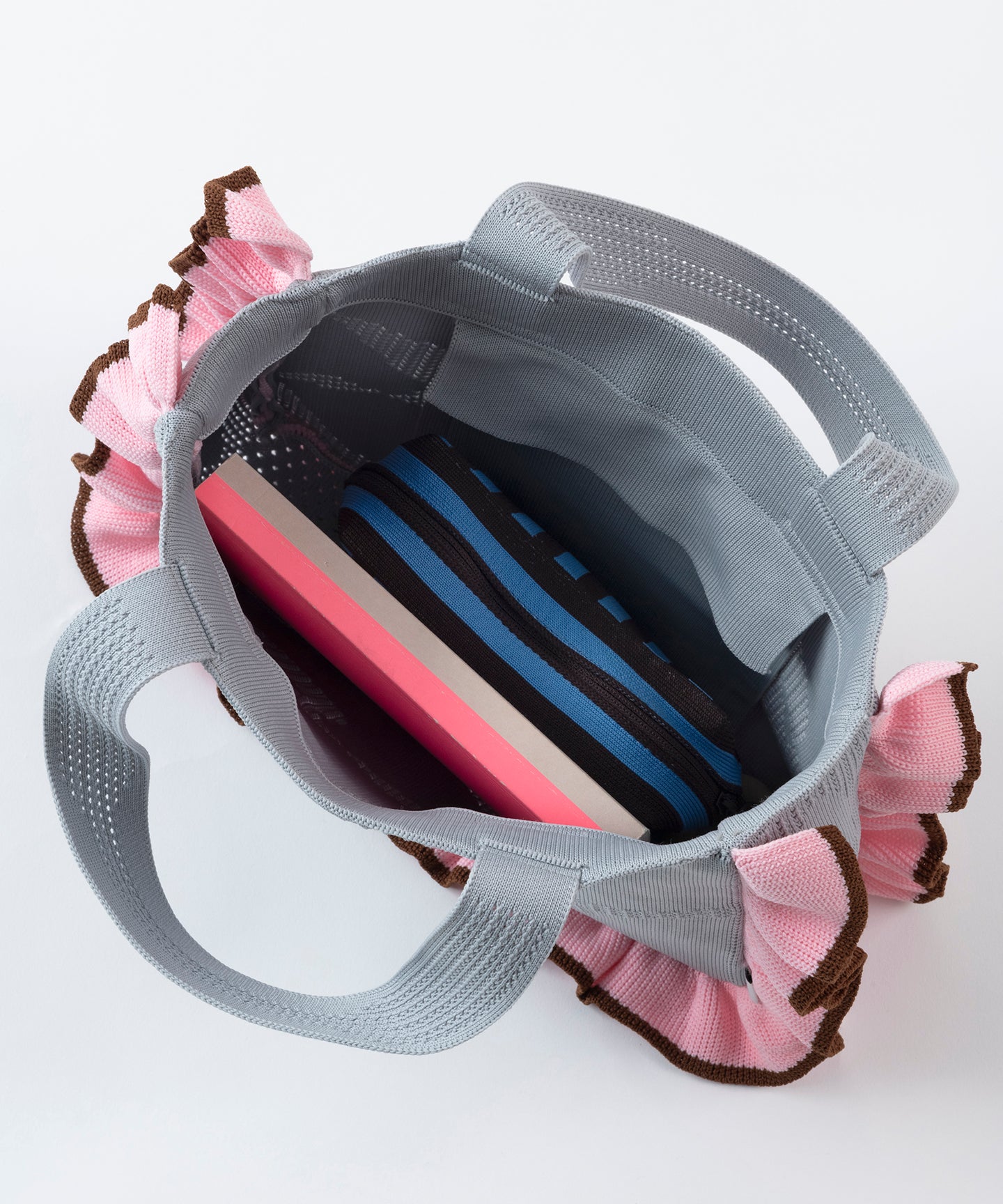 OVAL PATTERNED MINI KNIT BAG