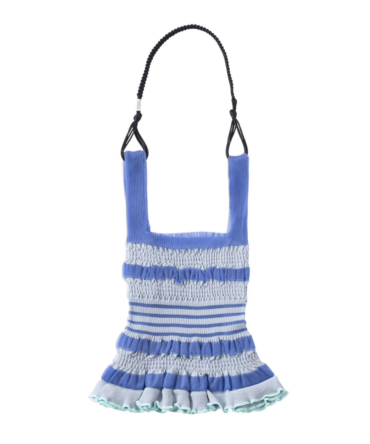 MACRAME HANDLE SHEER SHOULDER BAG