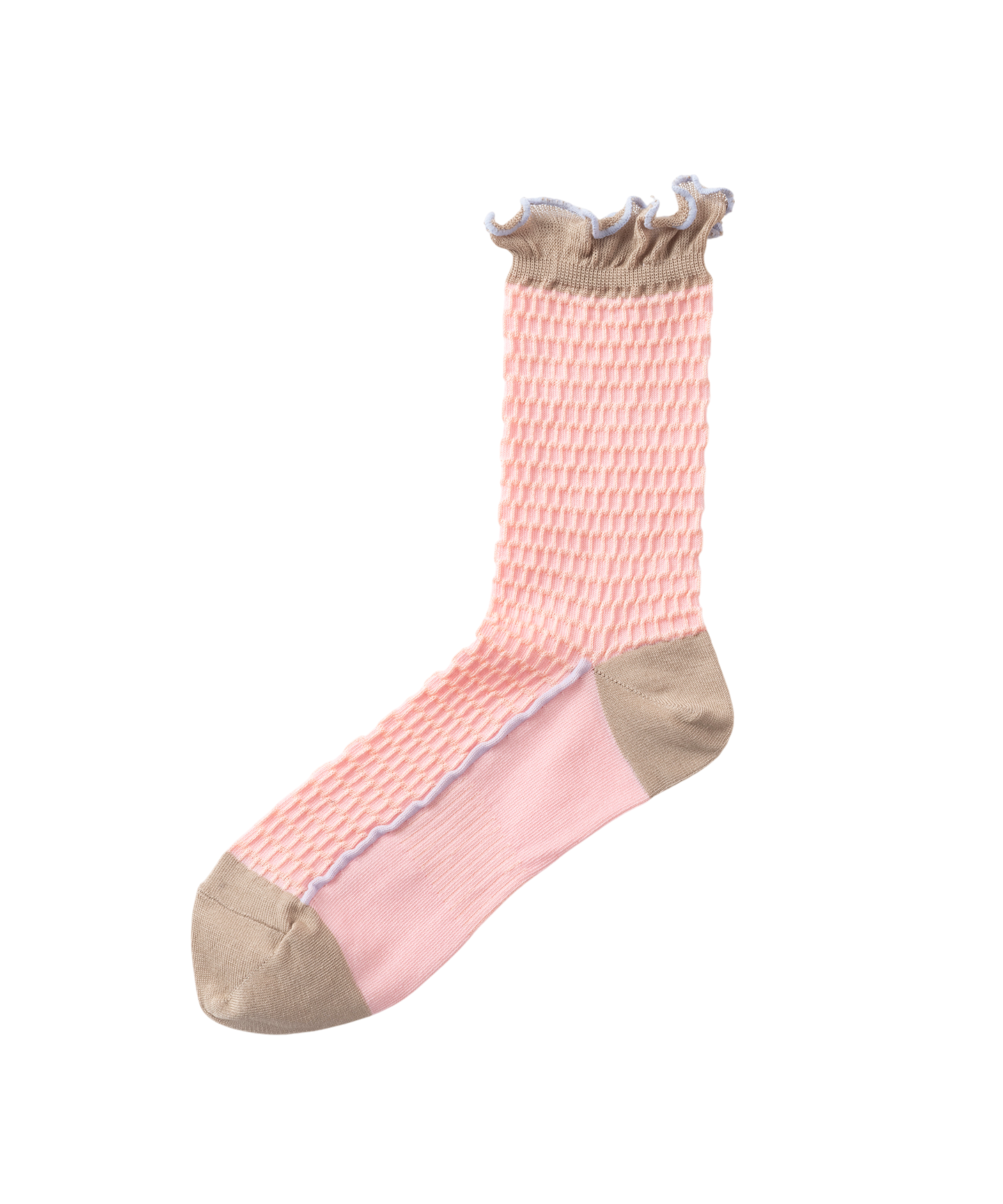 BUMPY FRILLED RIM DOT PETTERN SOCKS