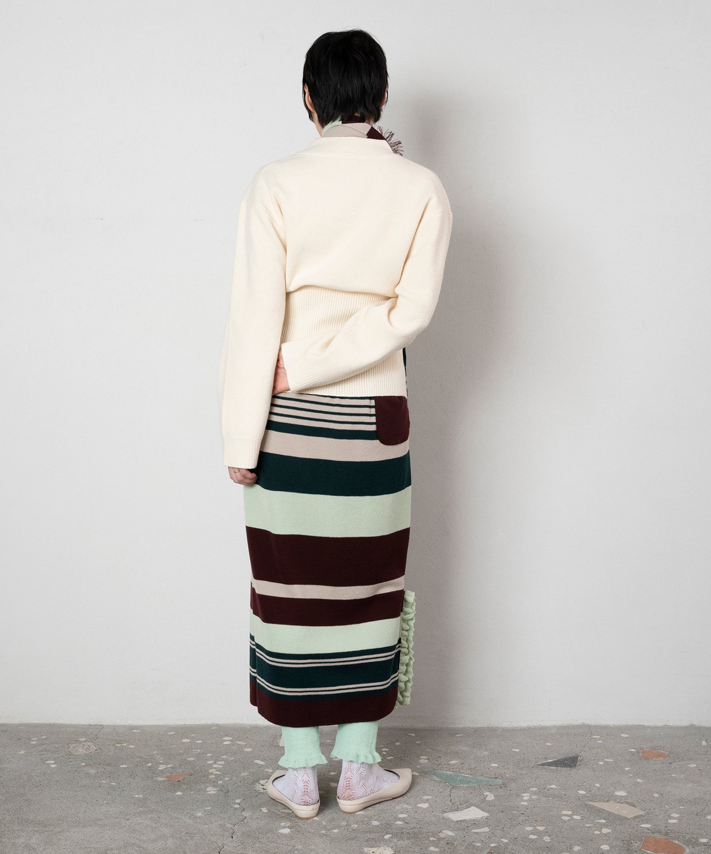 STRIPED KNIT SKIRT