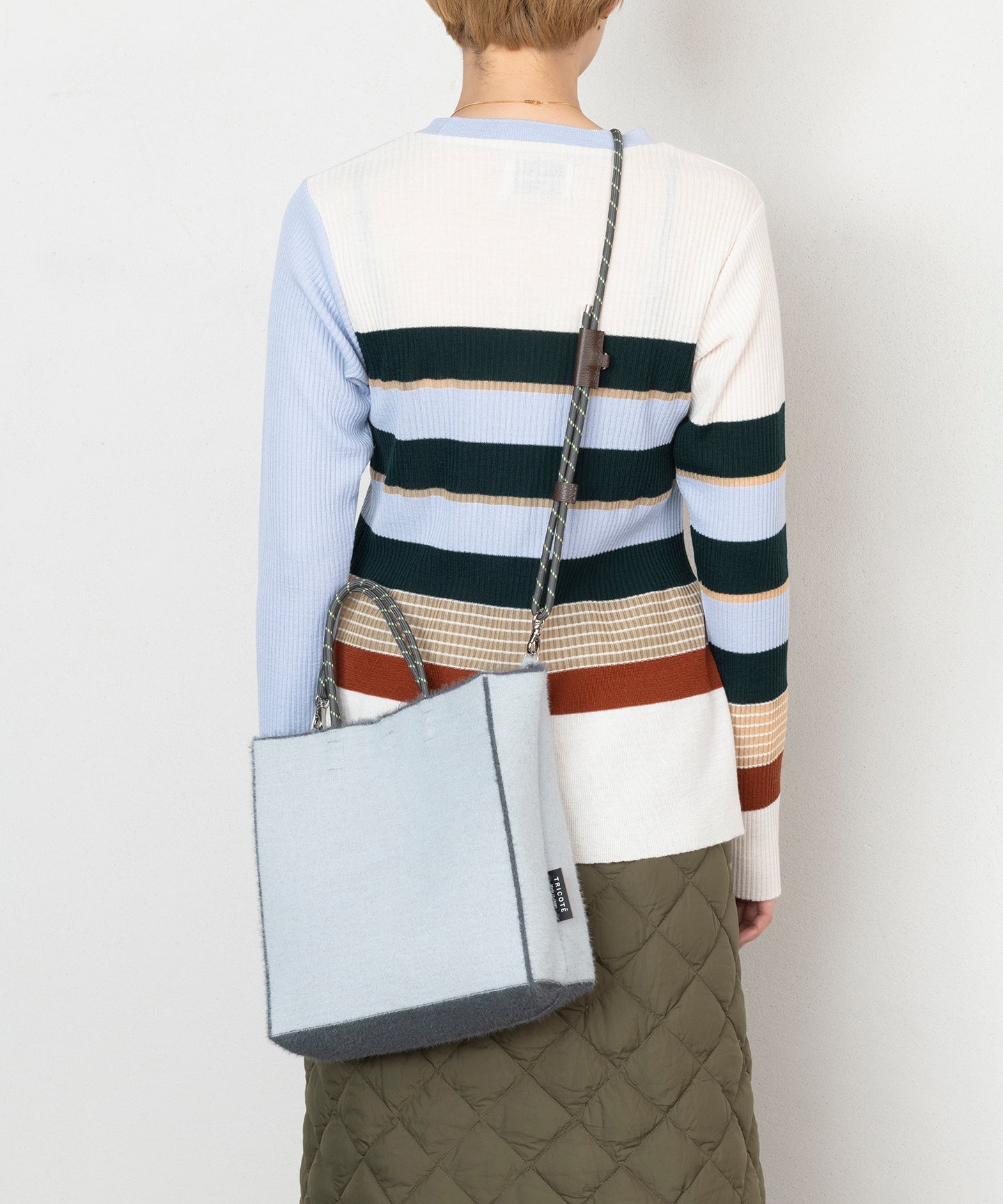 STRIPED RIB KNIT SWEATER