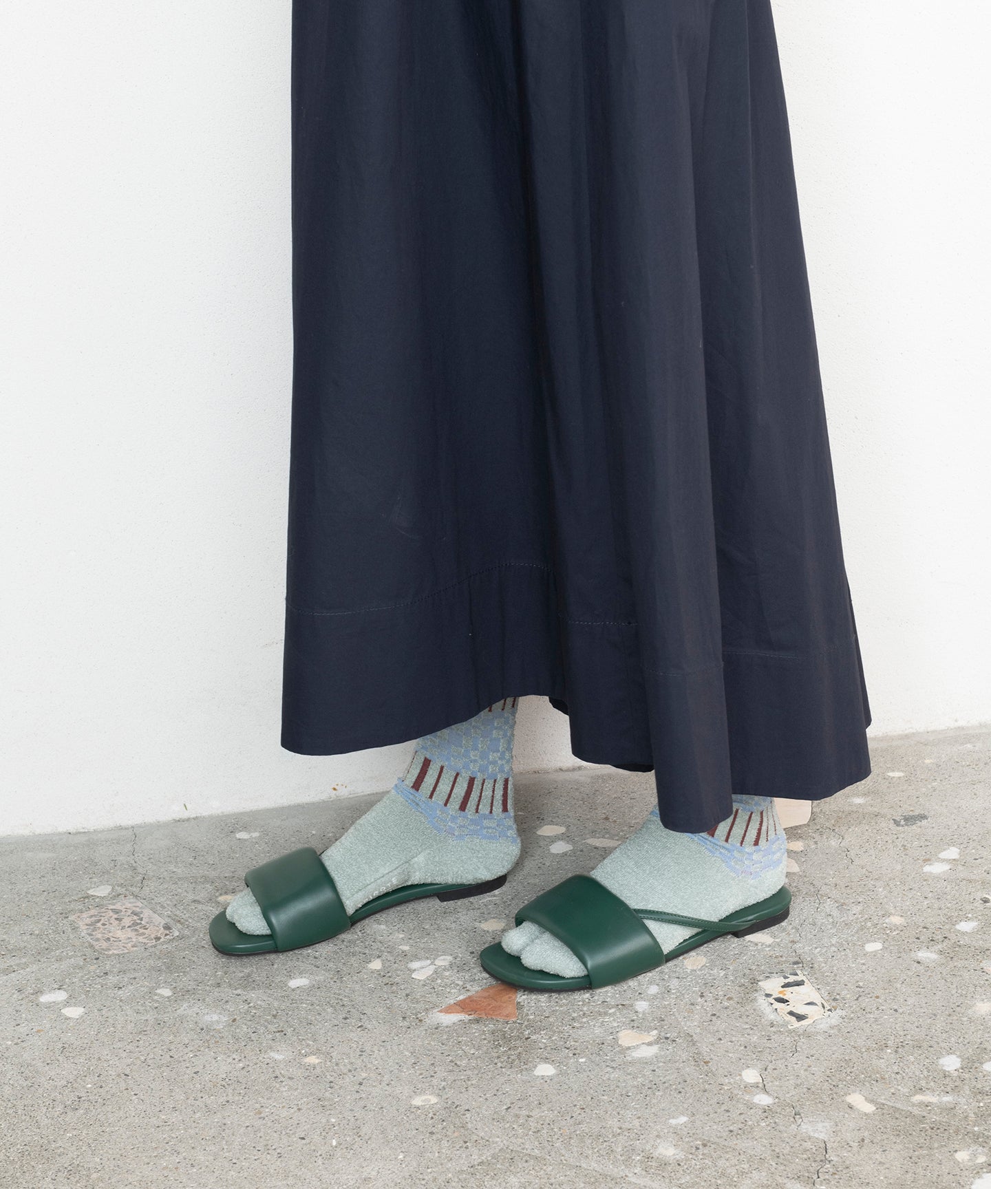 PLAID STRIPED TABI SOCKS