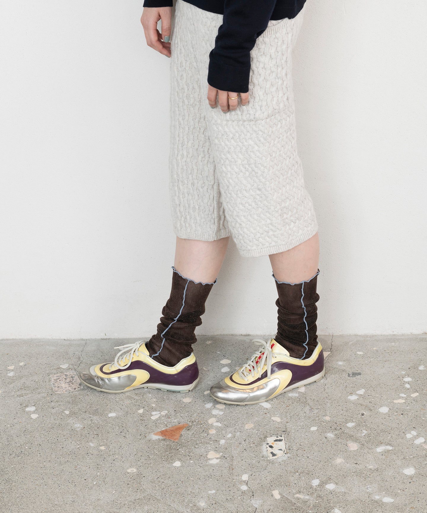 MELLOW FLOCKED MESH SOCKS