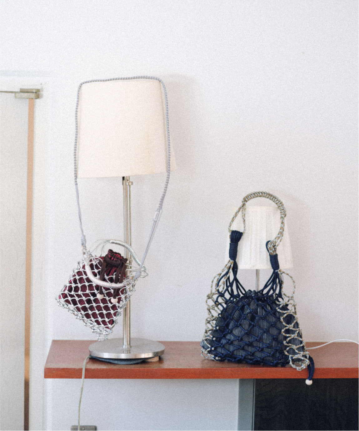 MACRAME SILVER SHOULDER BAG with pouch