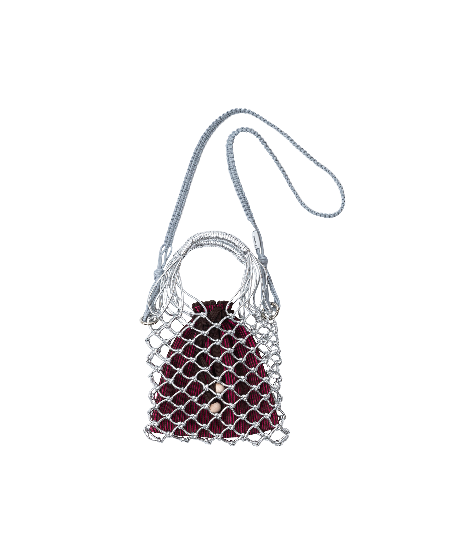 MACRAME SILVER SHOULDER BAG with pouch