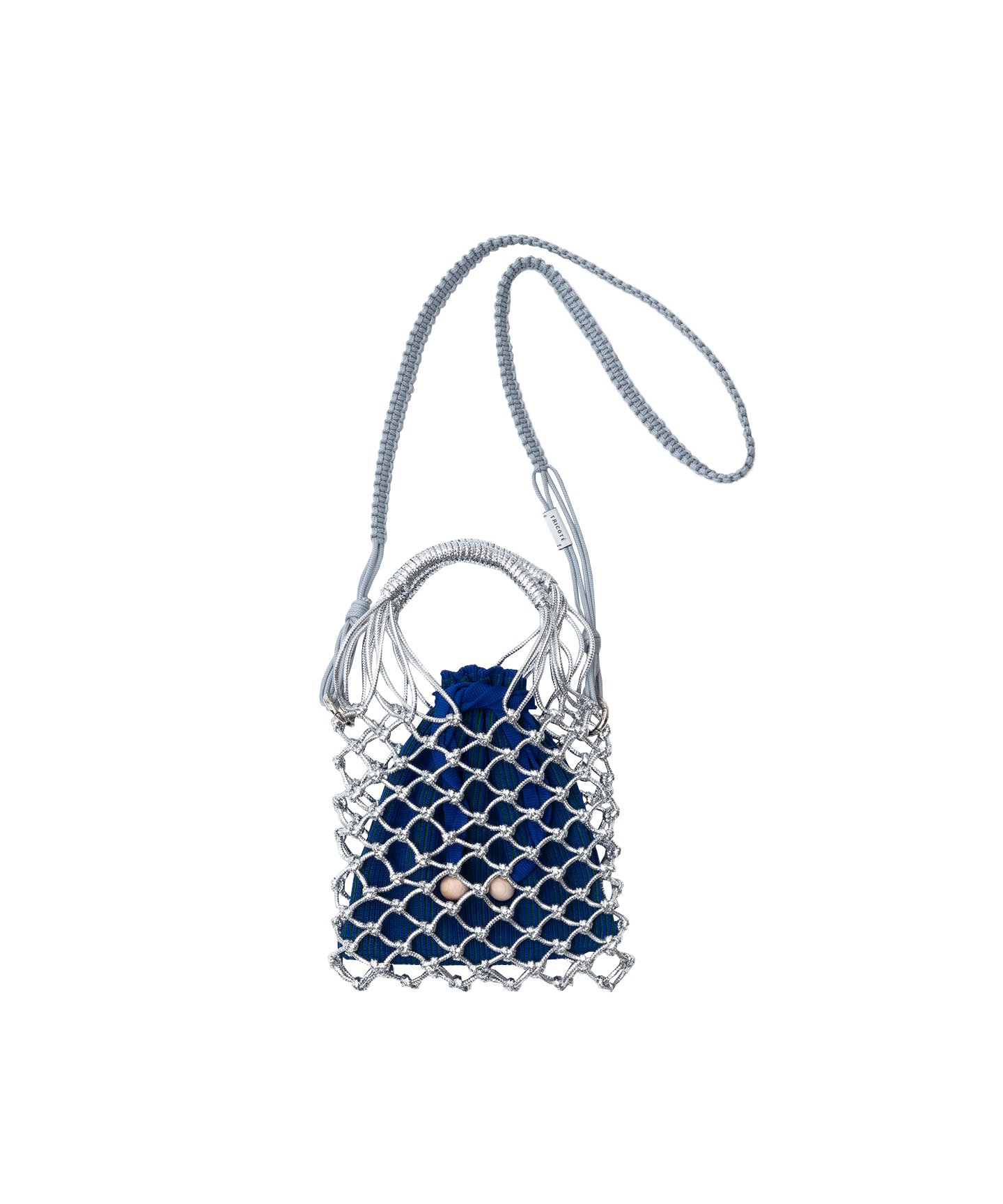 MACRAME SILVER SHOULDER BAG with pouch