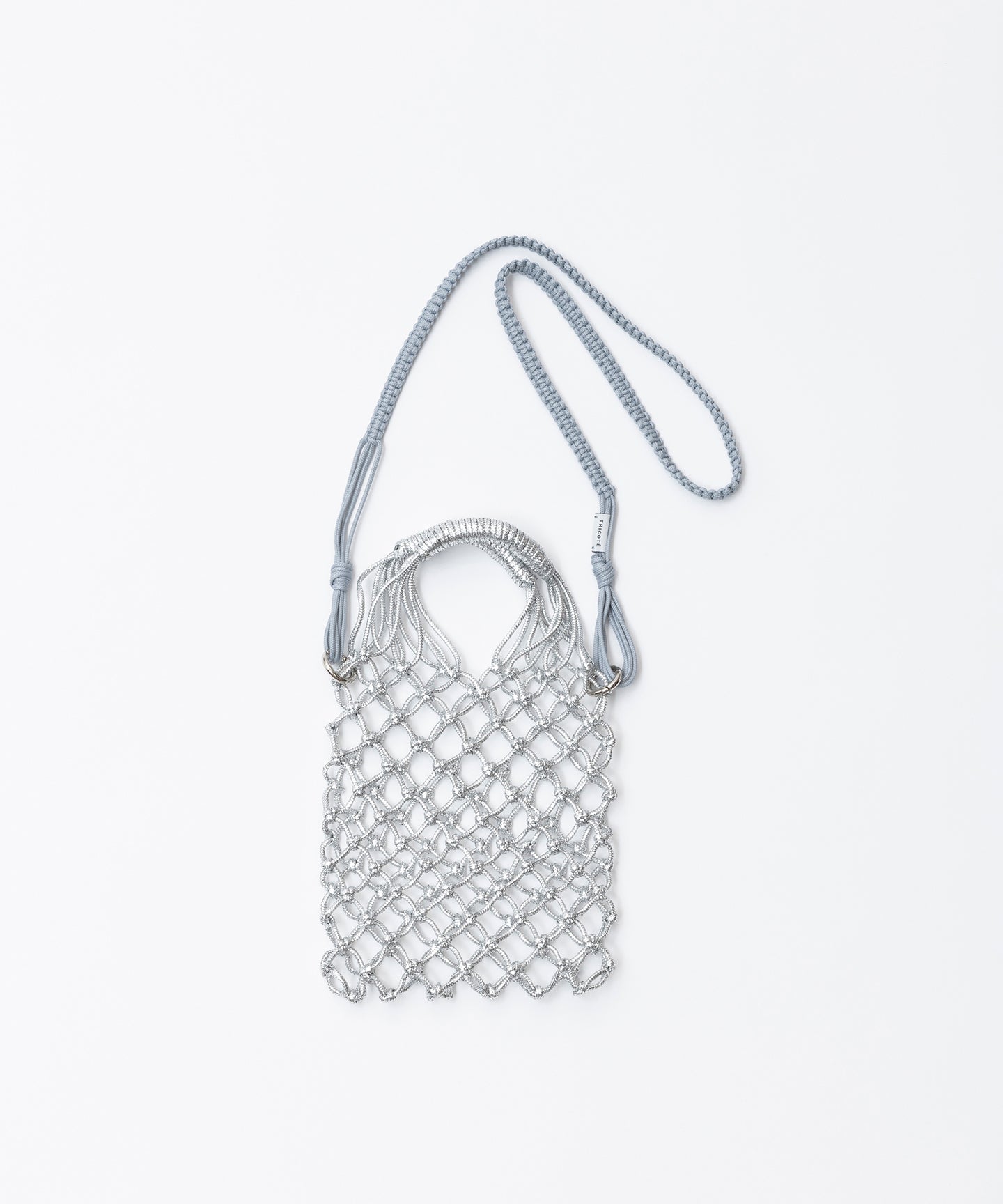 MACRAME SILVER SHOULDER BAG with pouch
