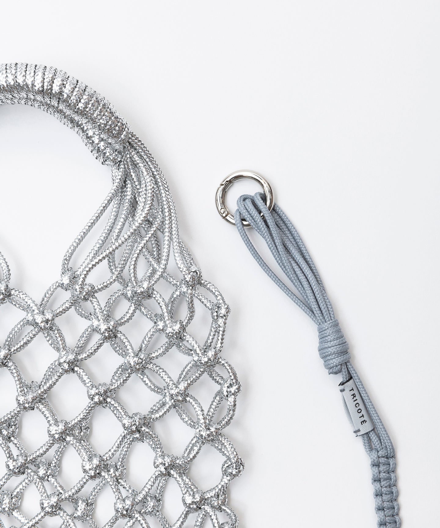 MACRAME SILVER SHOULDER BAG with pouch