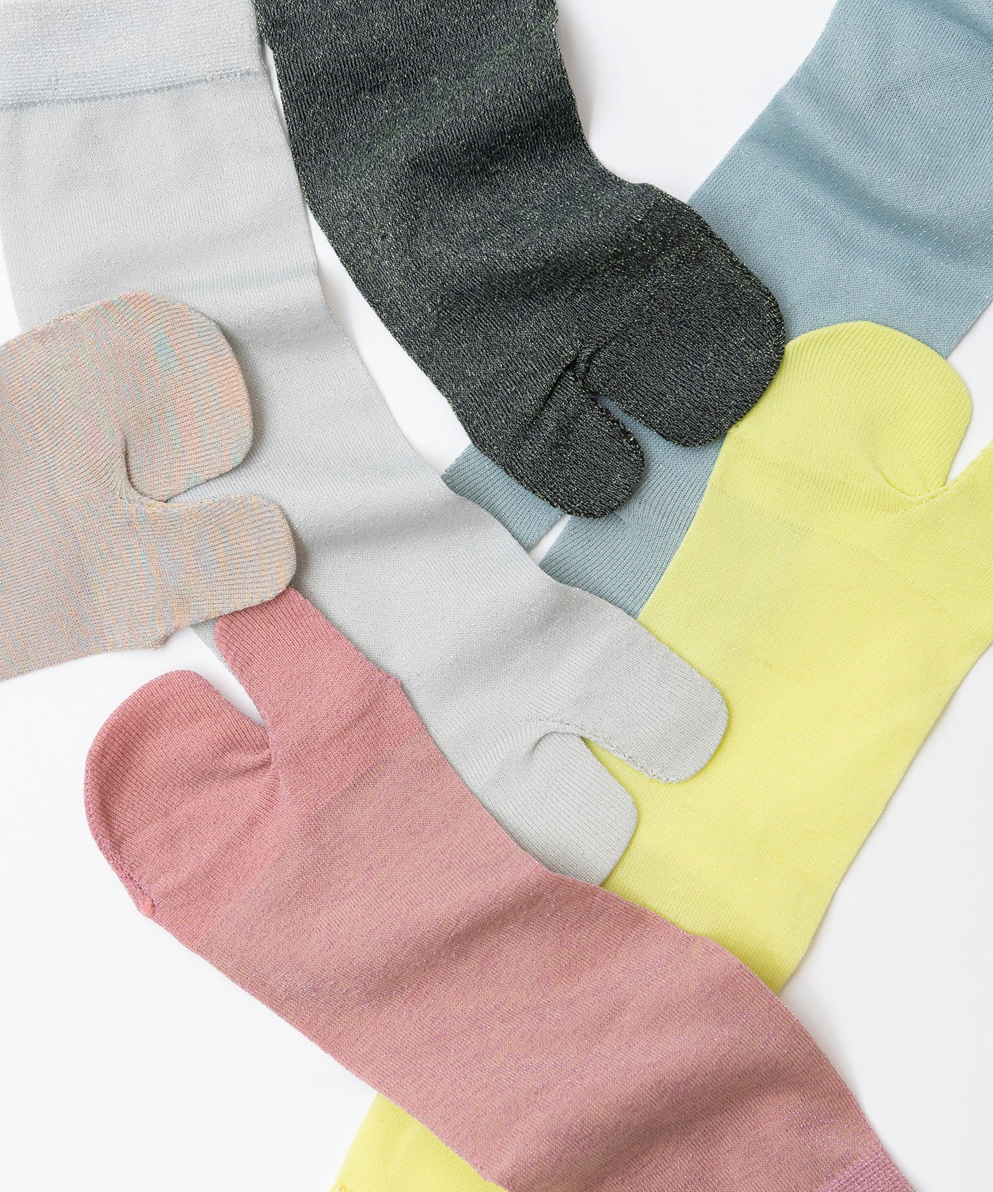 SHEER COLOUR LAME TABI SOCKS