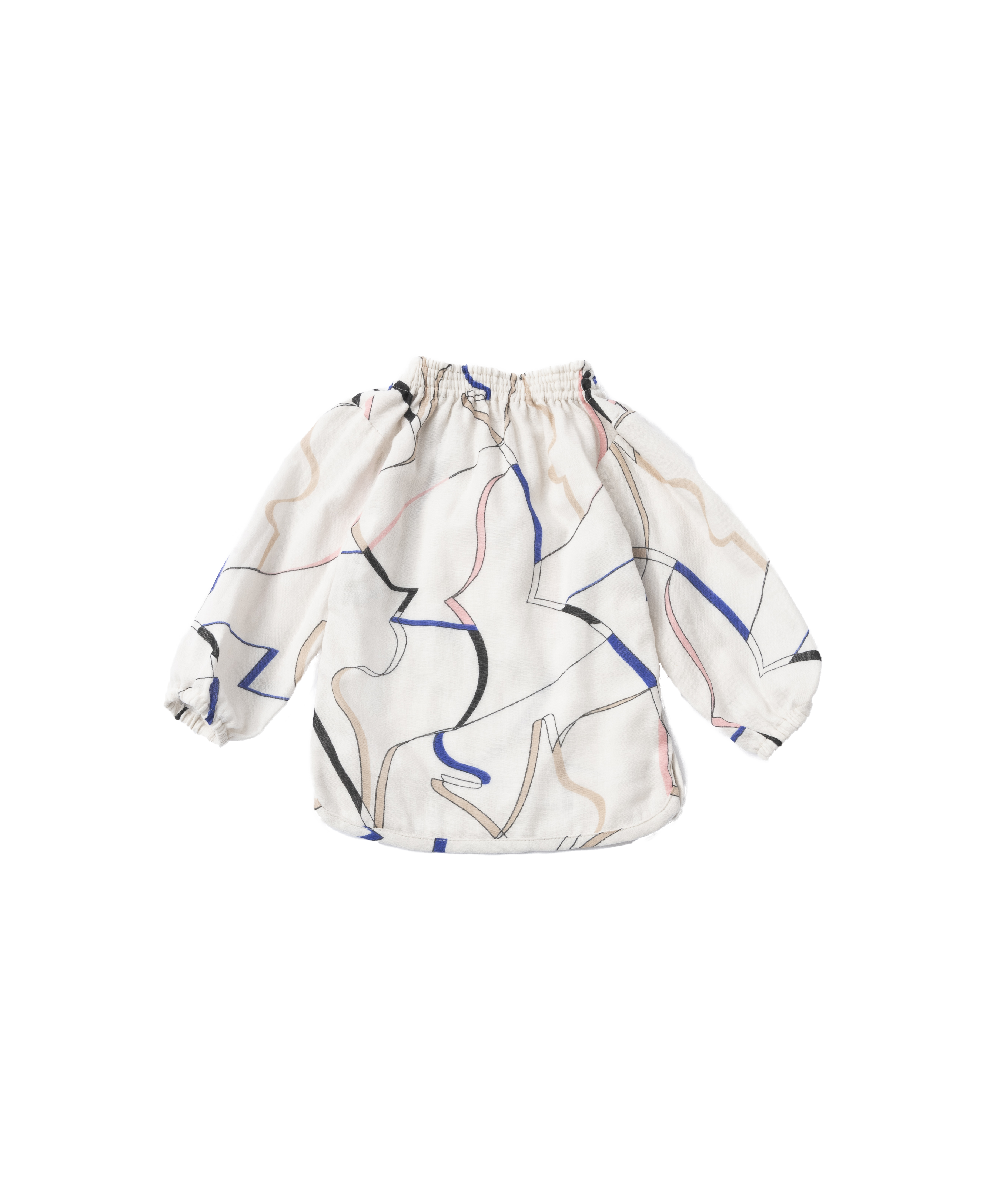 CUT RIBBON SHIRRING SHIRT