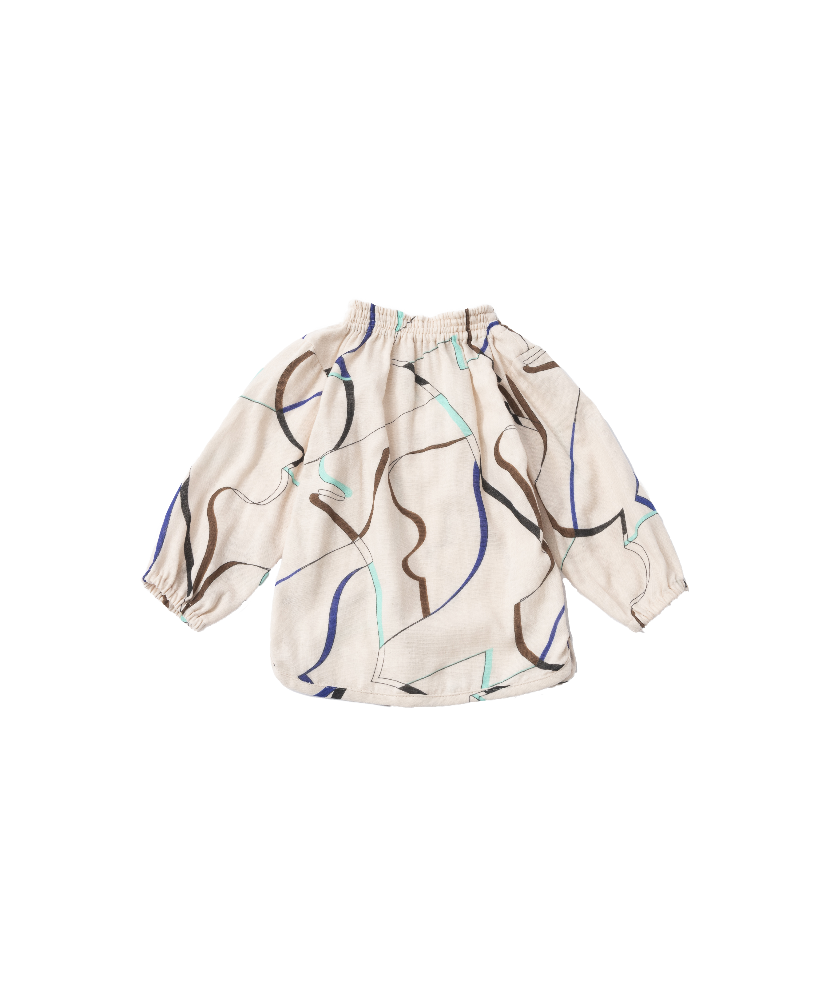 CUT RIBBON SHIRRING SHIRT